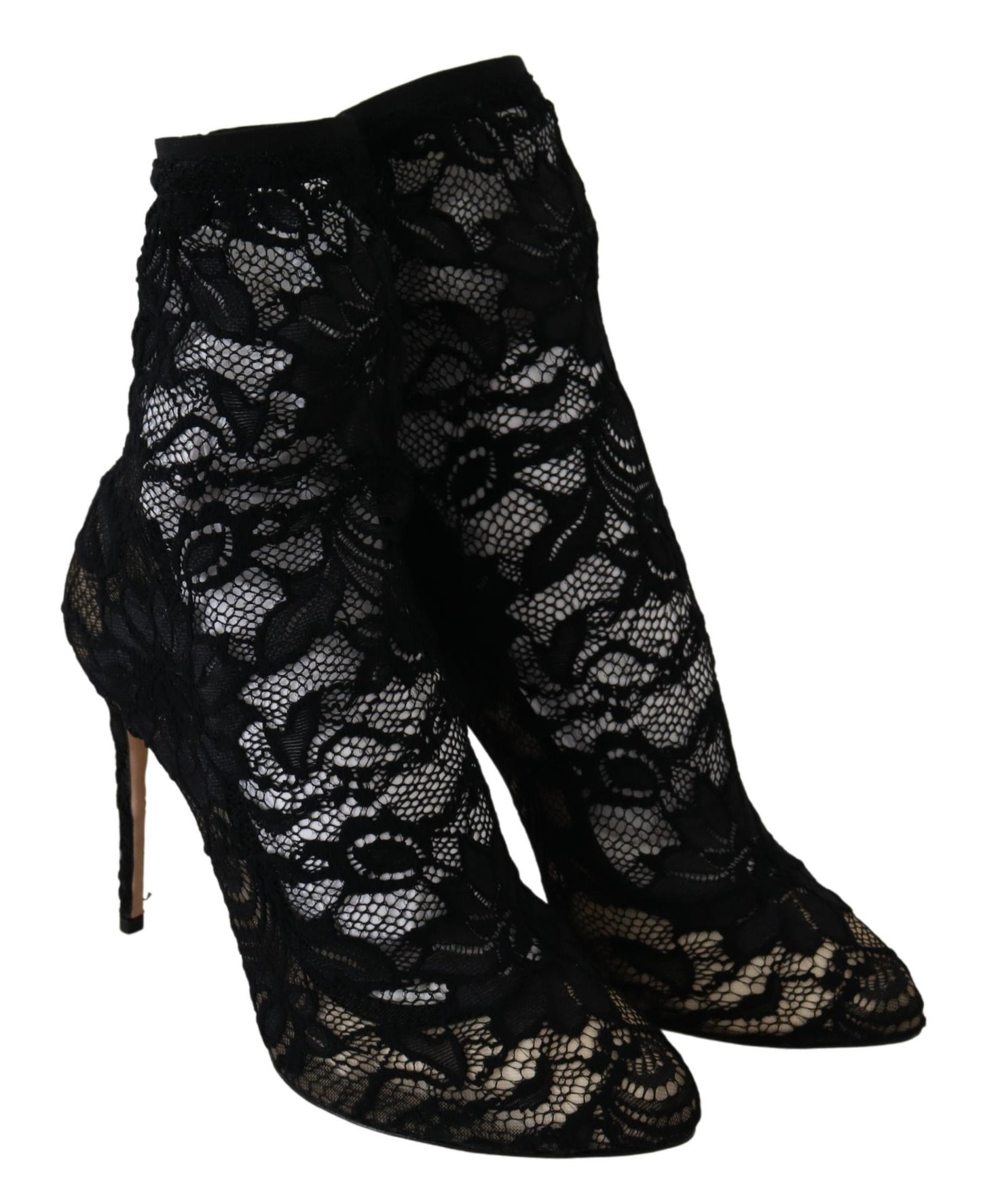 Schwarze Spitze Taormina High Heel Stiefel