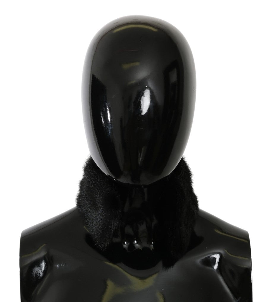 Schwarzer Pelz Halskragen 100% Nerz Schal