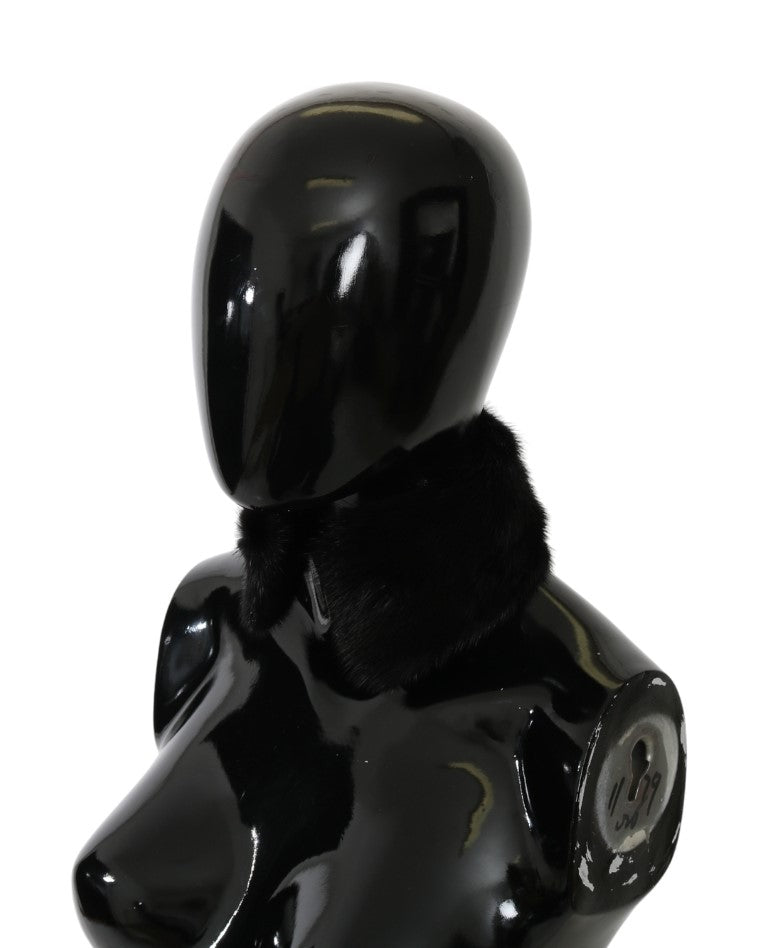 Schwarzer Pelz Halskragen 100% Nerz Schal