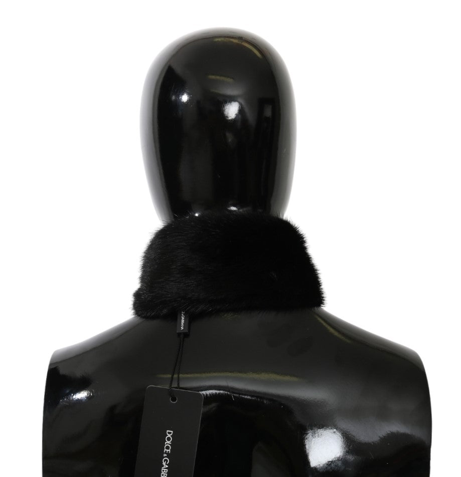 Schwarzer Pelz Halskragen 100% Nerz Schal