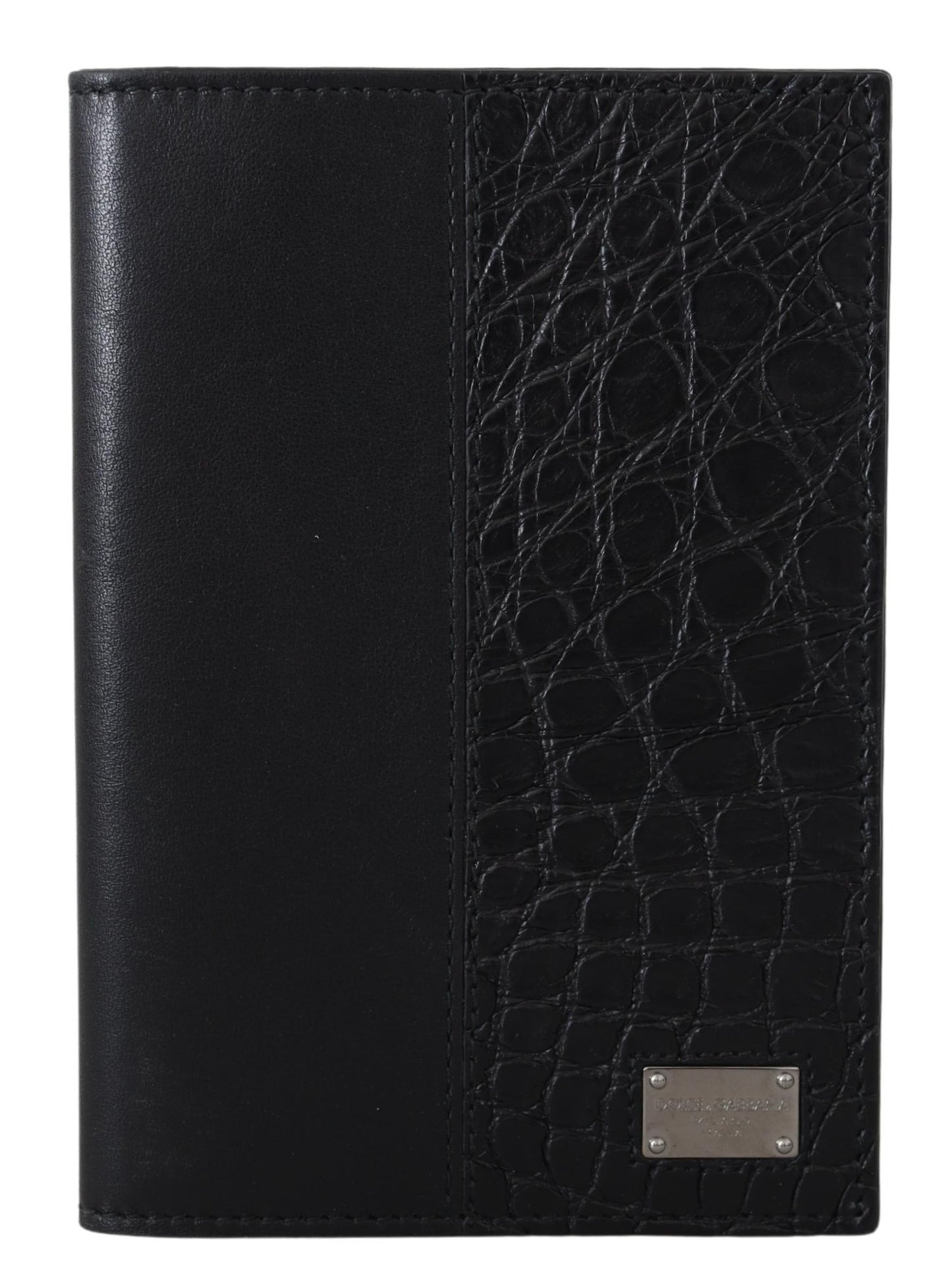 Schwarzes Bifold Passport Holder Männer Exotisches Leder Portemonnaie