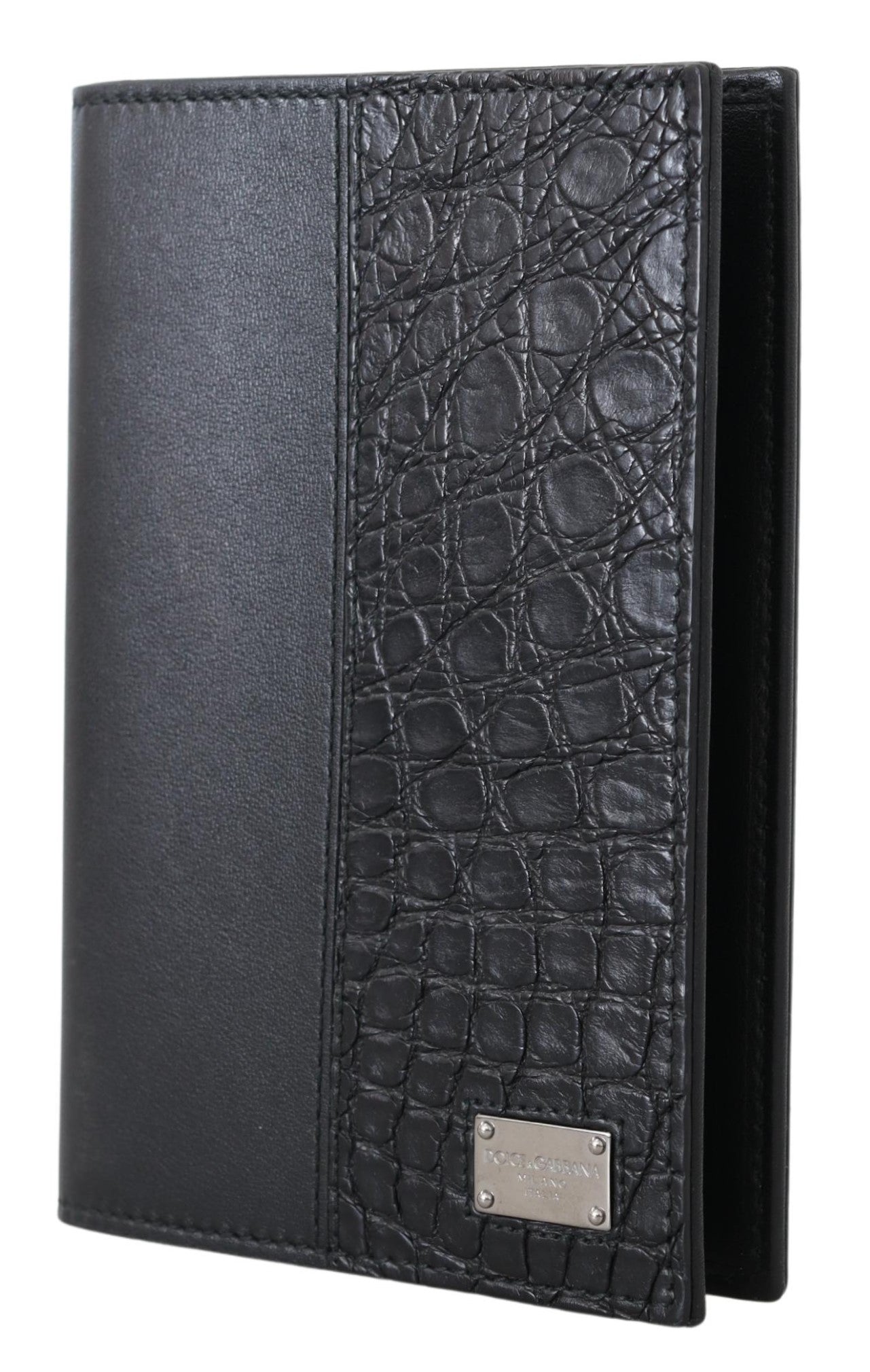 Schwarzes Bifold Passport Holder Männer Exotisches Leder Portemonnaie