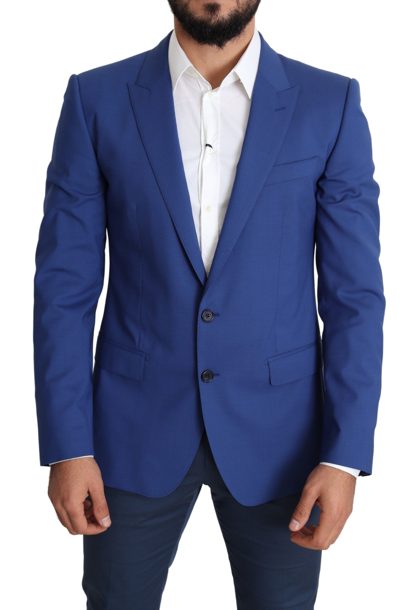Blauer einreihiger Wollmantel MARTINI Blazer