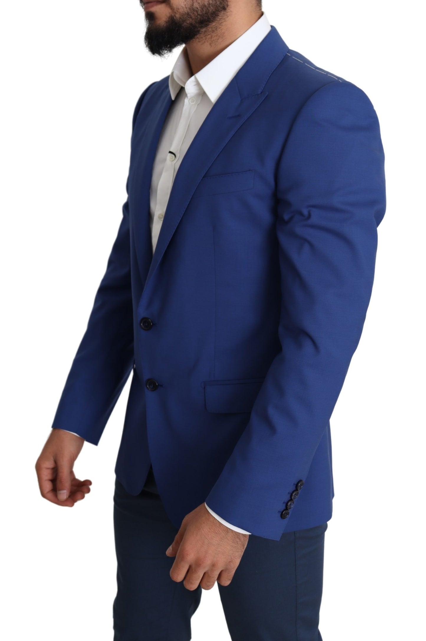 Blauer einreihiger Wollmantel MARTINI Blazer