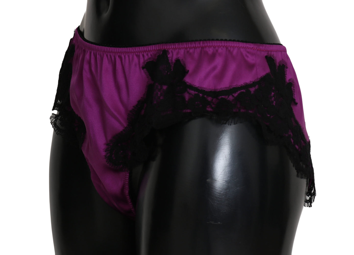 Unten Lila Floral Seiden Stretch Unterwäsche