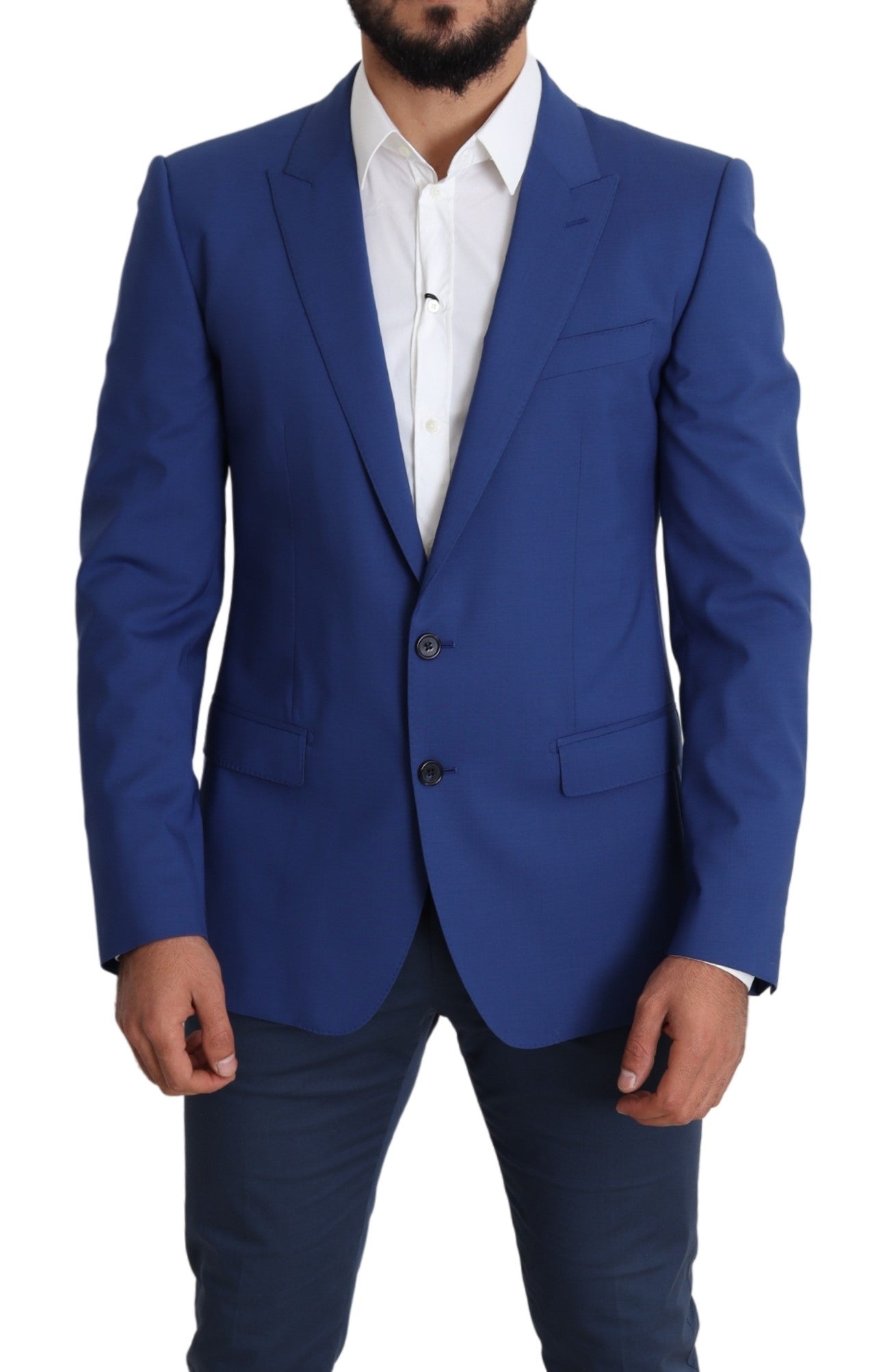 Blauer einreihiger Wollmantel MARTINI Blazer