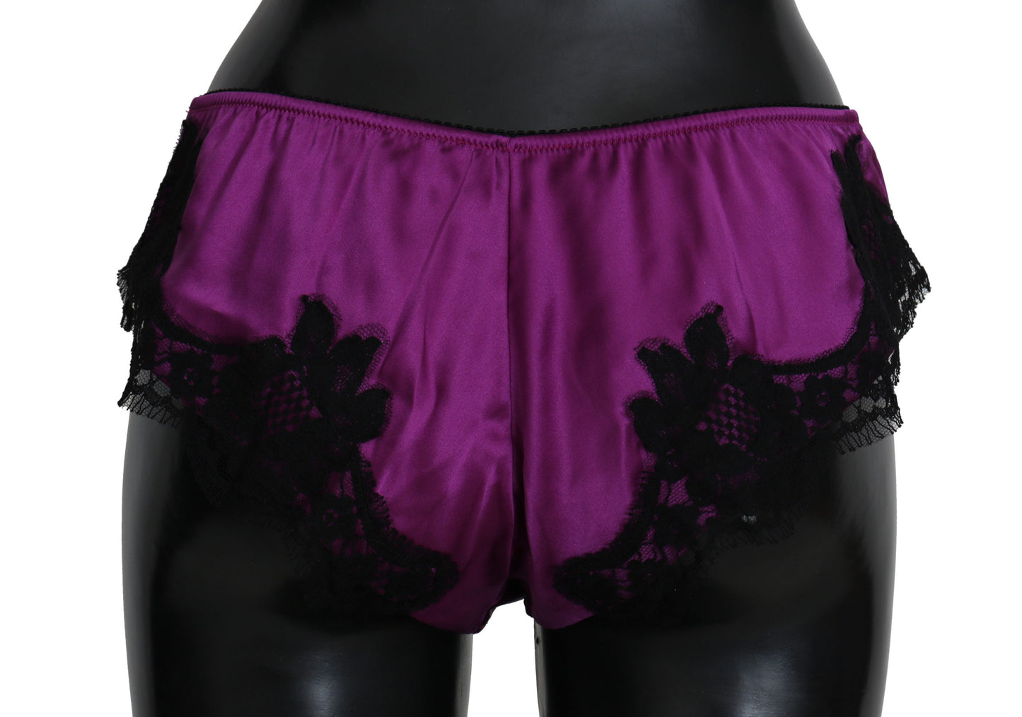 Unten Lila Floral Seiden Stretch Unterwäsche