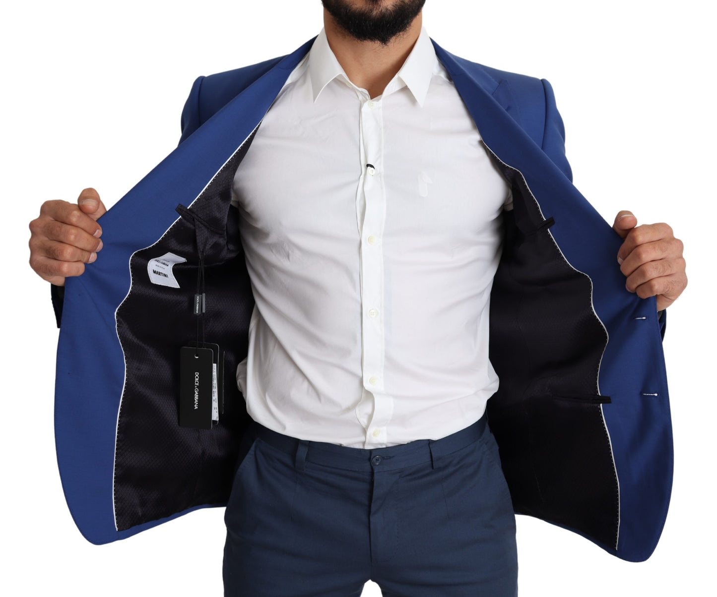 Blauer einreihiger Wollmantel MARTINI Blazer