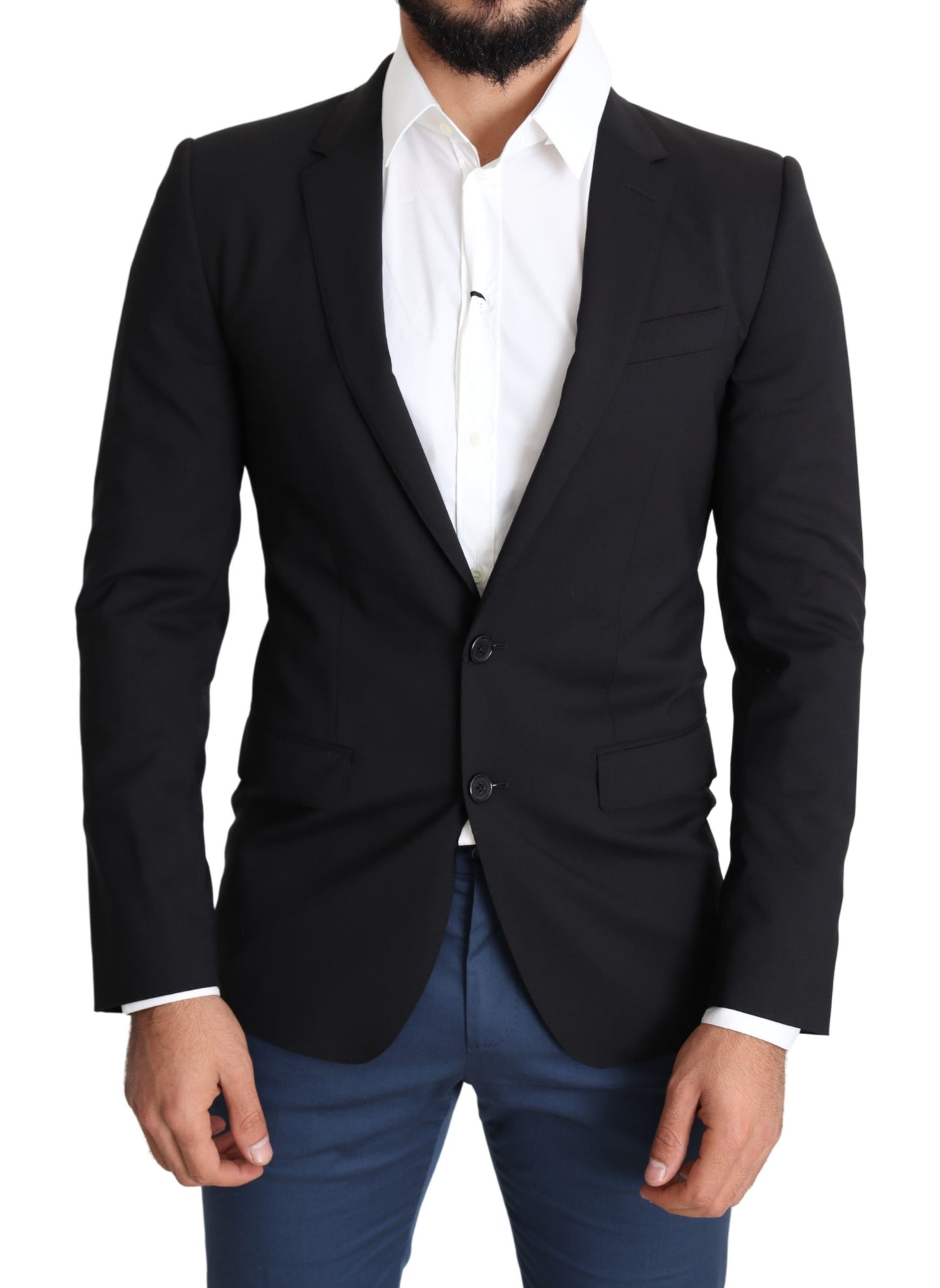 Schwarzer Woll-Stretch-Mantel MARTINI Blazer