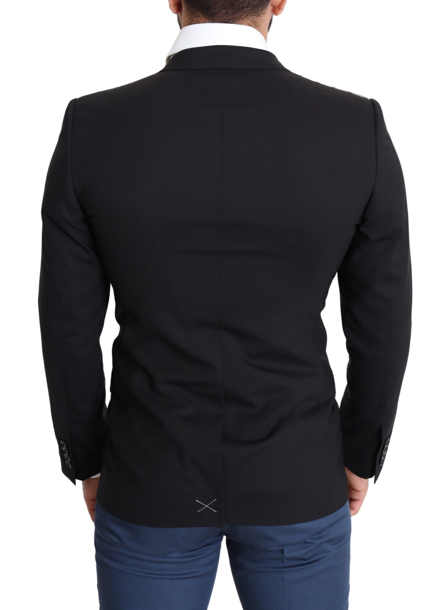 Schwarzer Woll-Stretch-Mantel MARTINI Blazer