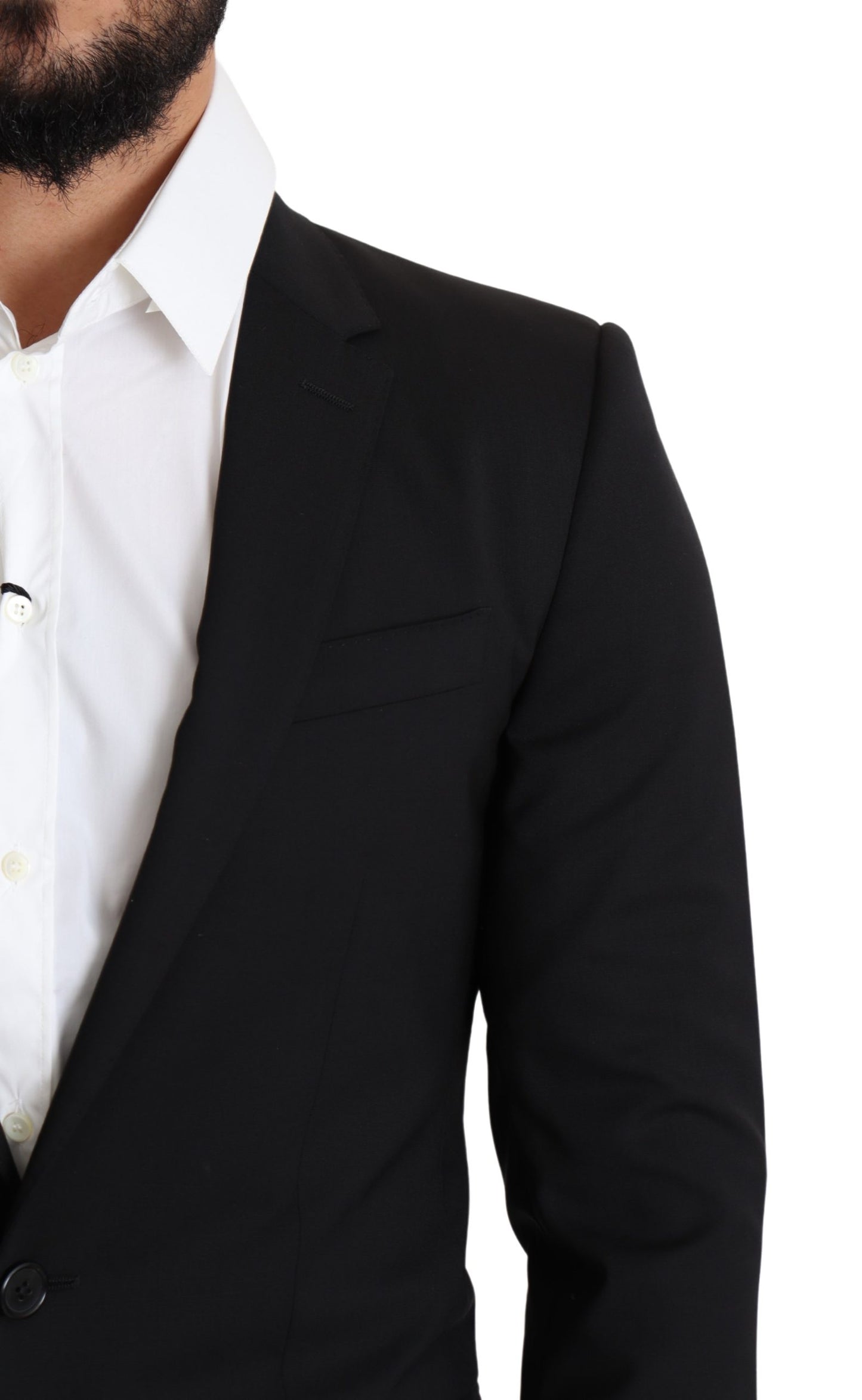 Schwarzer Woll-Stretch-Mantel MARTINI Blazer