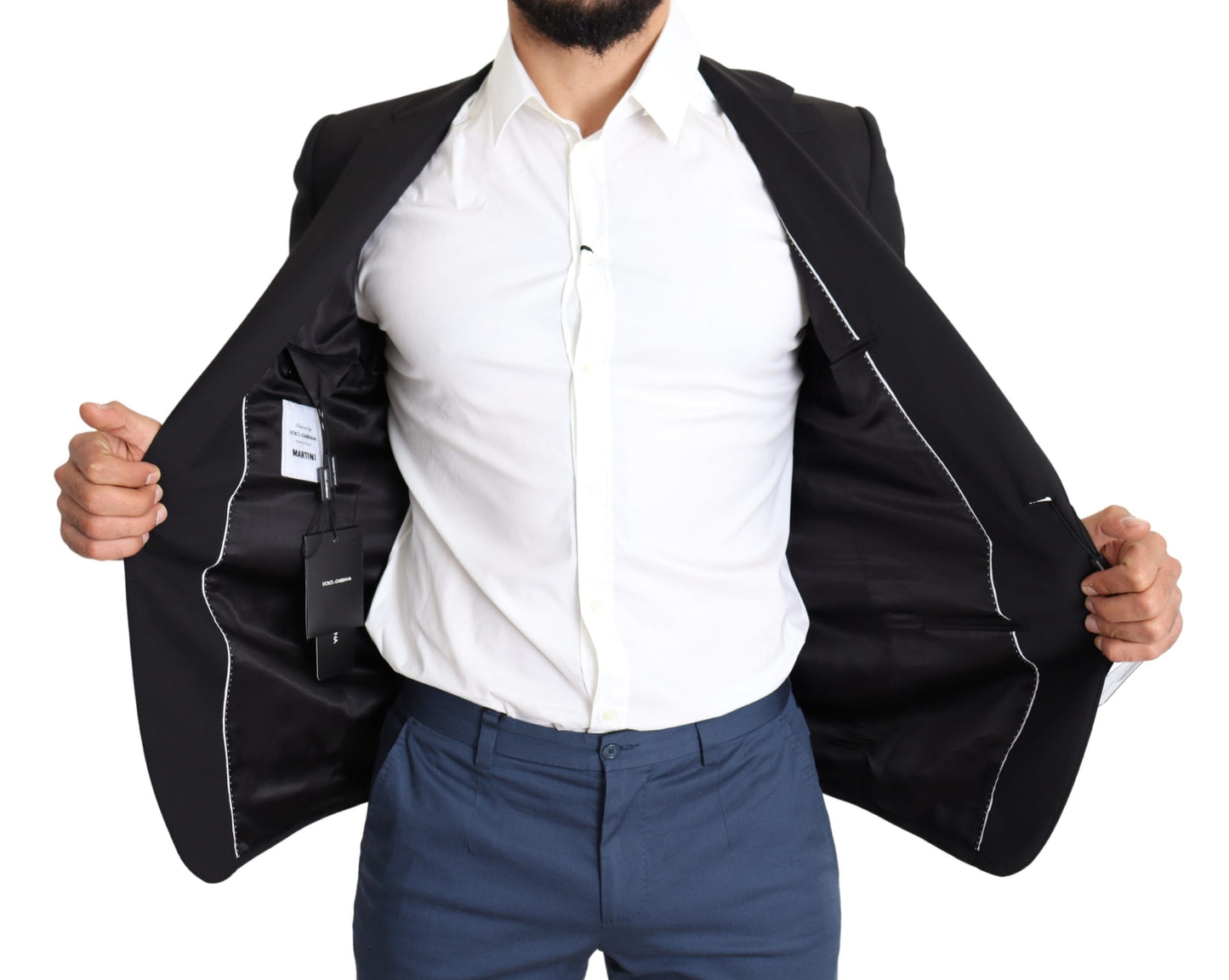 Schwarzer Woll-Stretch-Mantel MARTINI Blazer