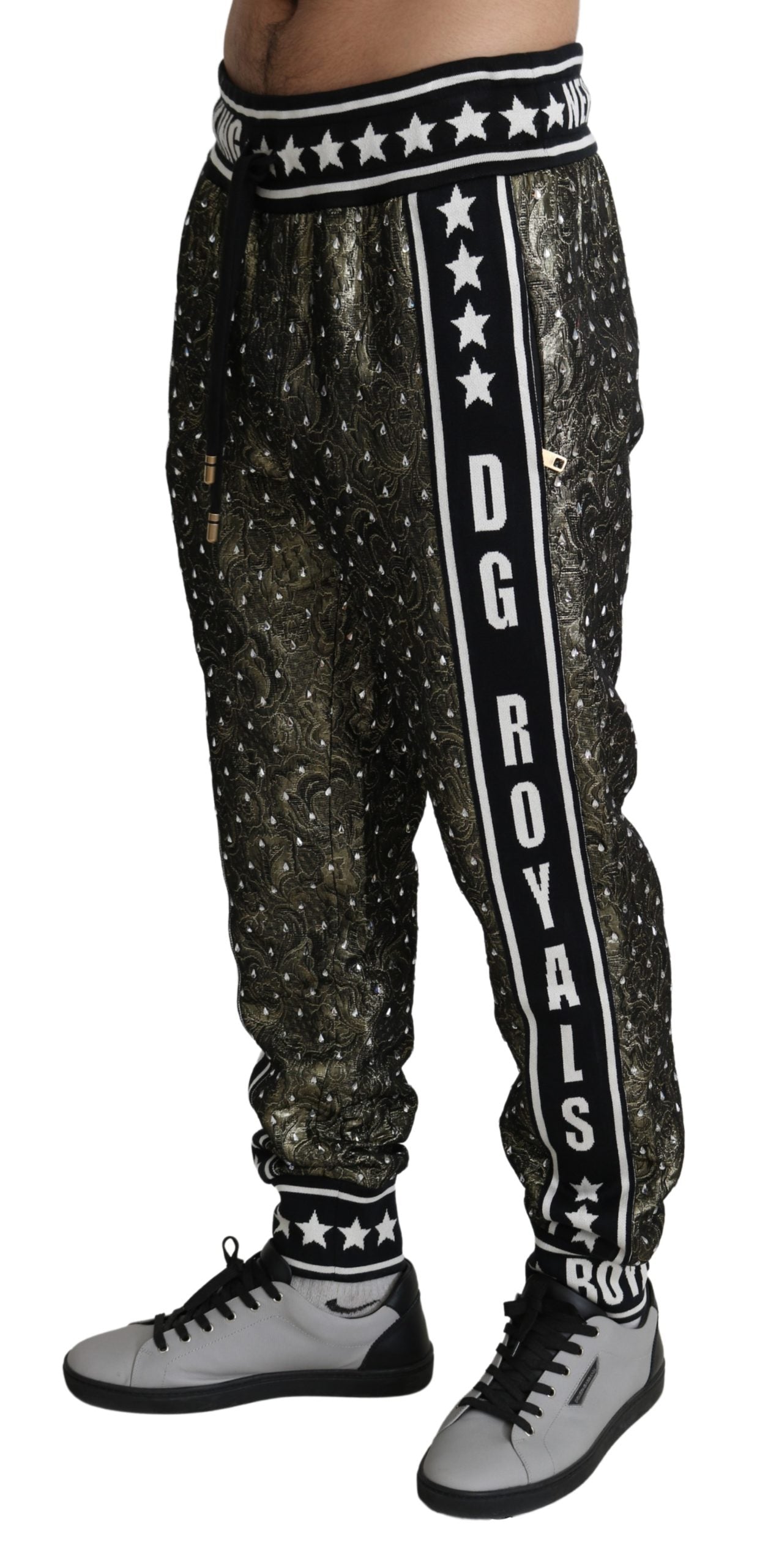 Braune Jacquard DG King Crystal Sweatpants