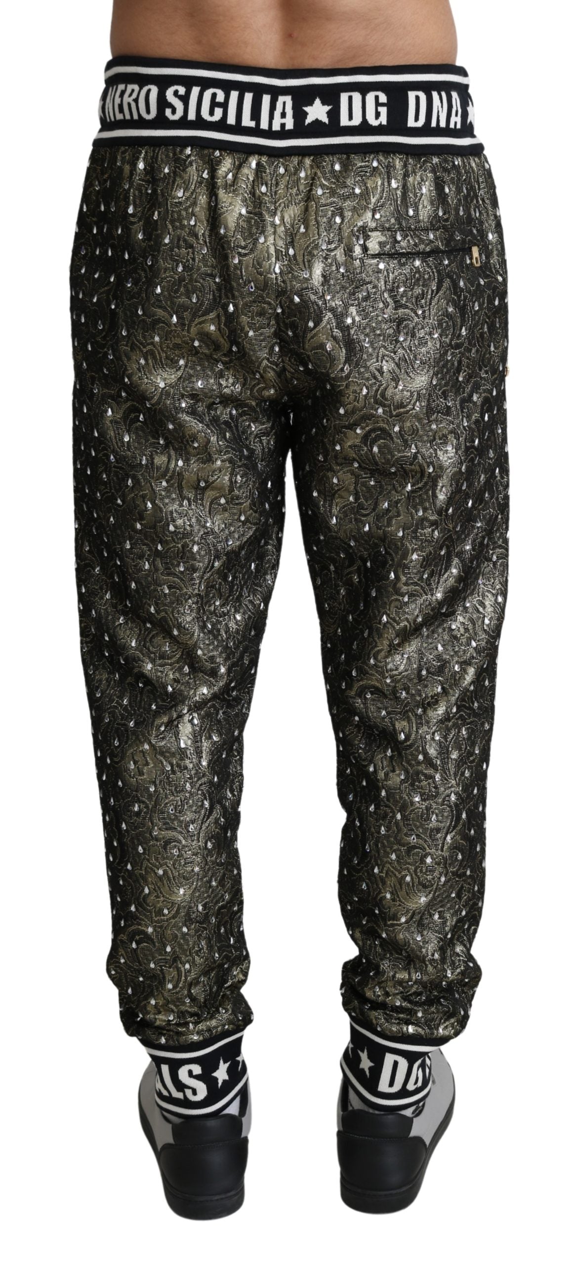 Braune Jacquard DG King Crystal Sweatpants