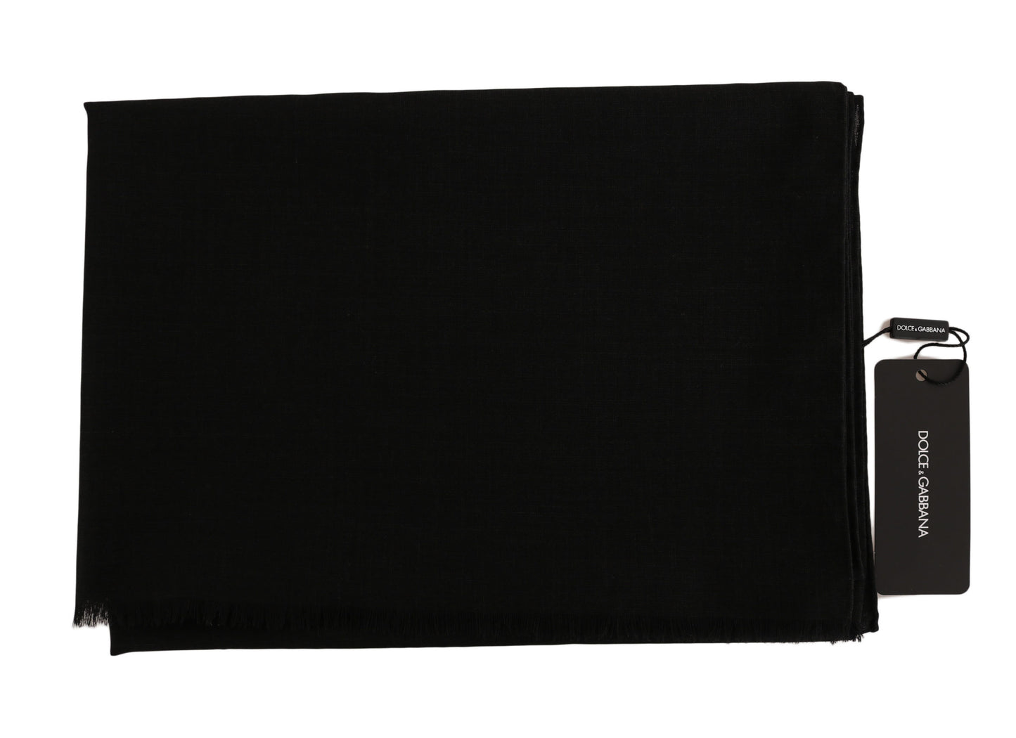 Solid Black Wool Blend Schal Wrap 70cm X 200cm Schal
