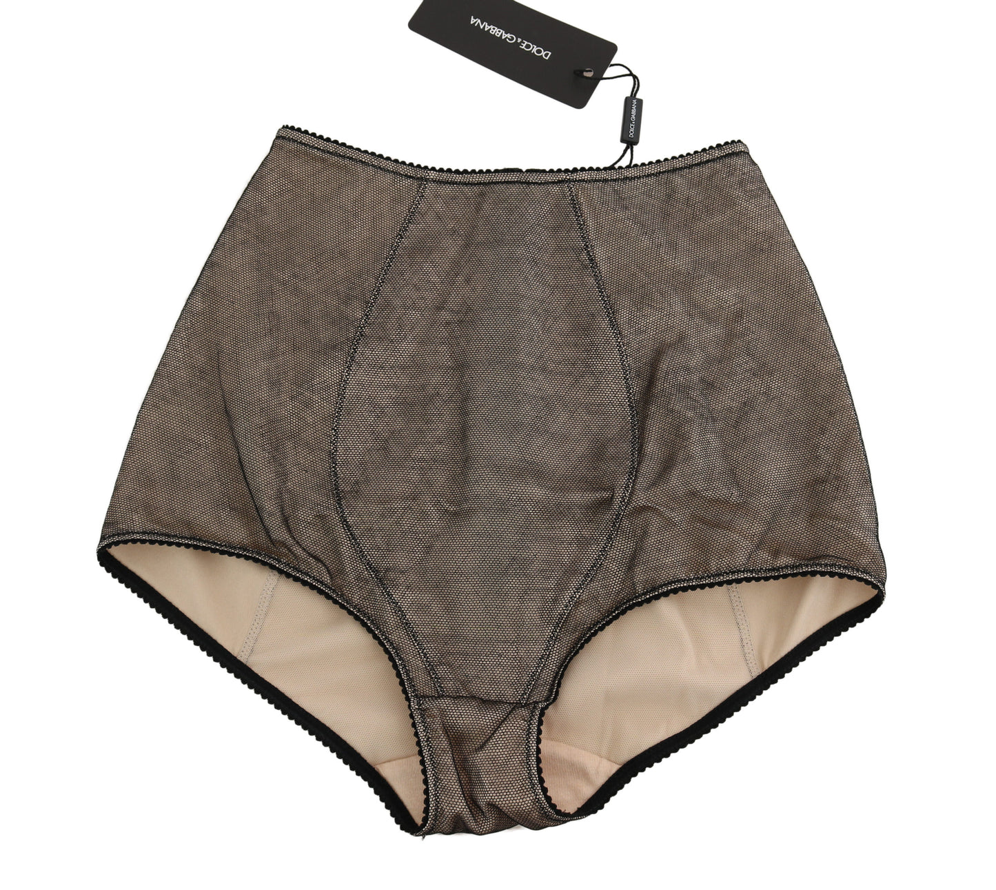 Unterhose Unterwäsche Beige mit schwarzem Netz