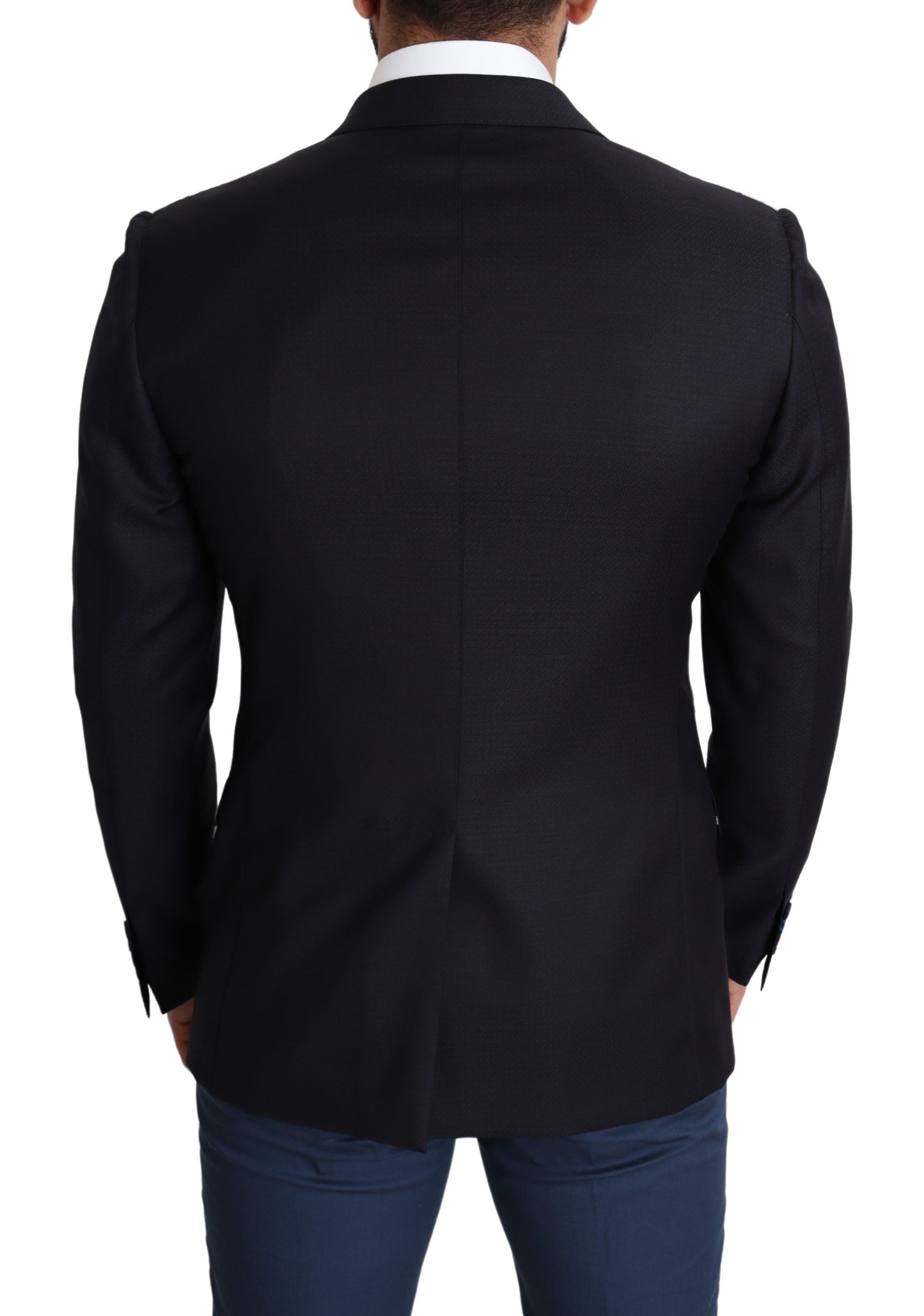 Schwarzer Wolle Slim Fit Herrenmantel NAPOLI Blazer