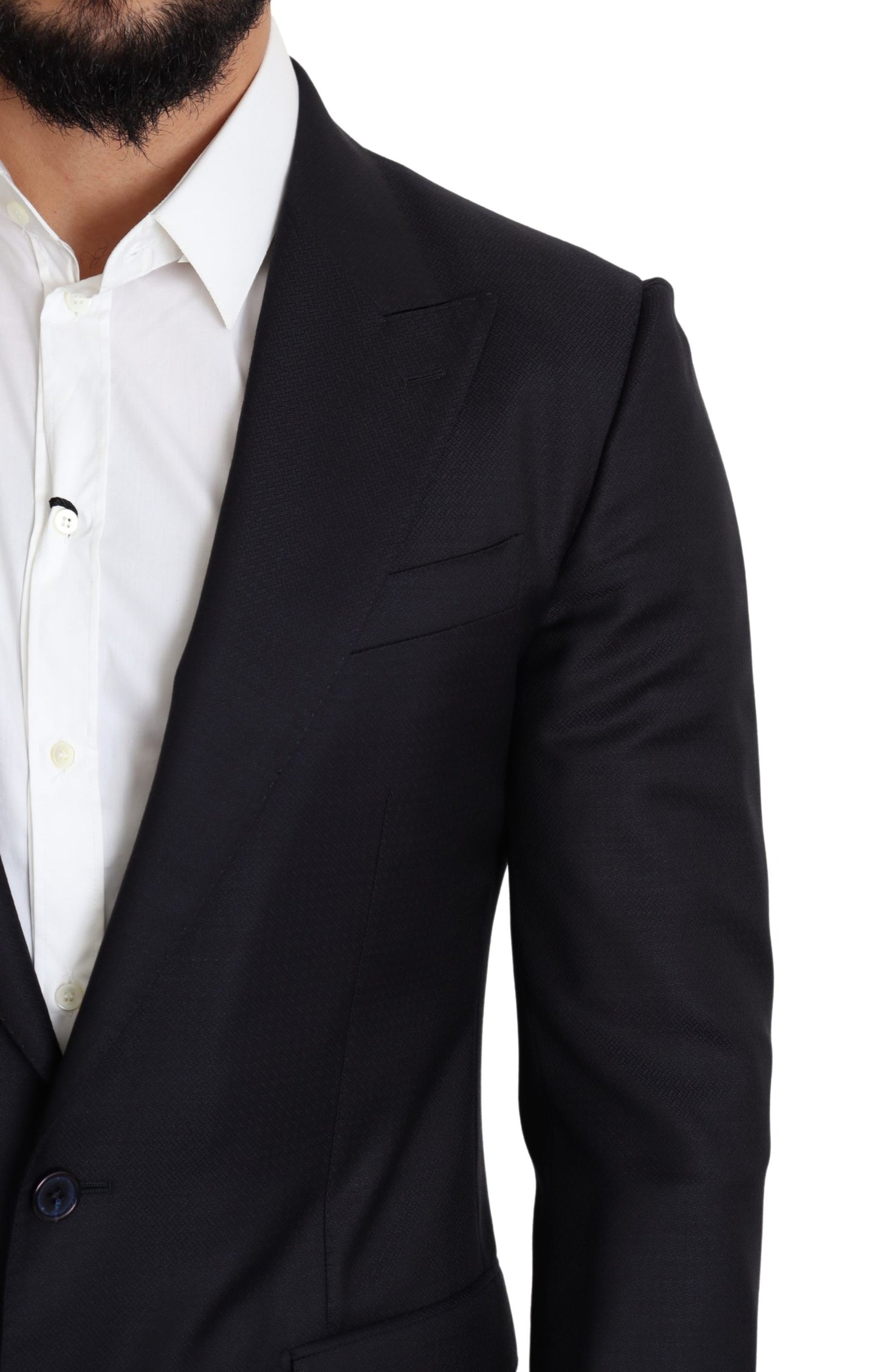 Schwarzer Wolle Slim Fit Herrenmantel NAPOLI Blazer