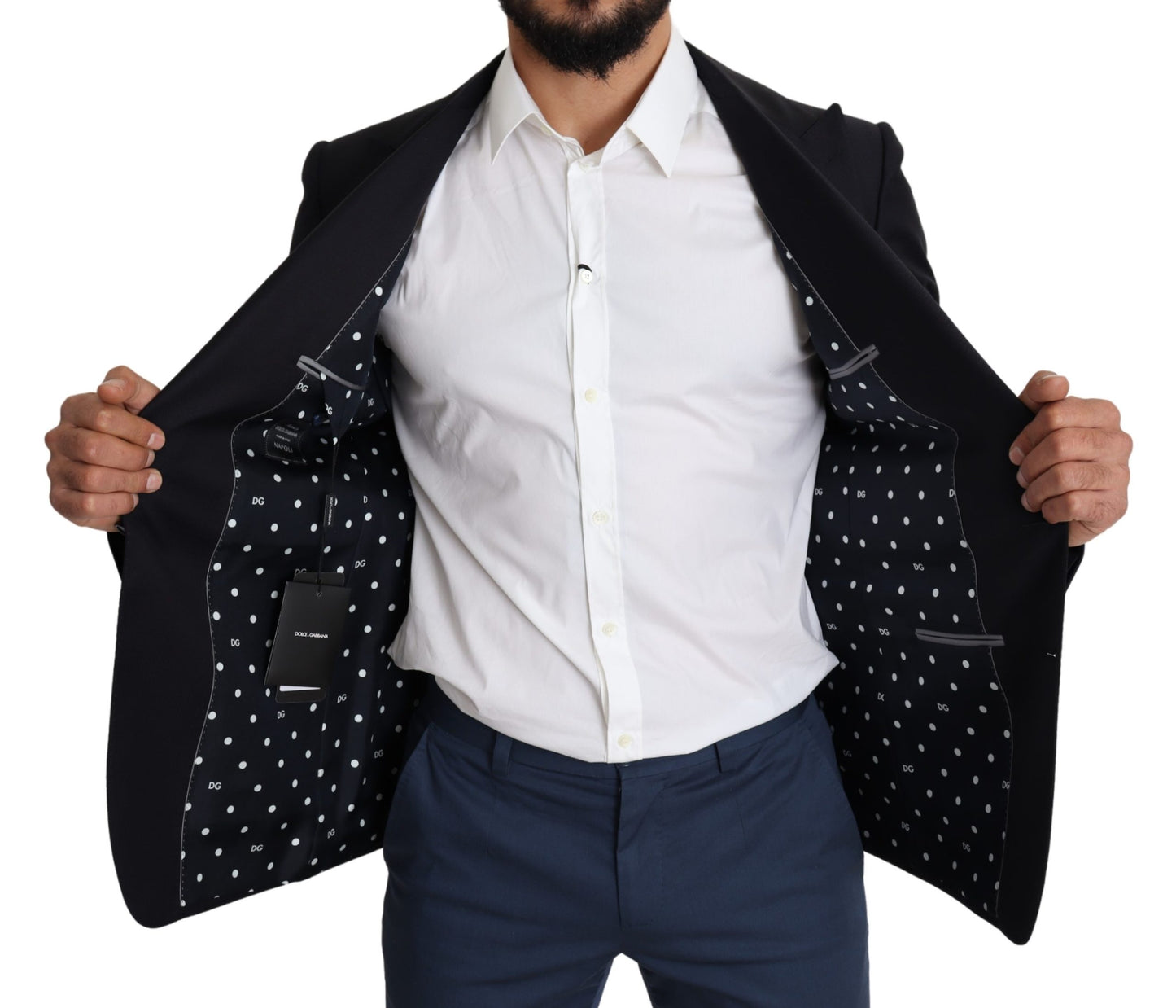 Schwarzer Wolle Slim Fit Herrenmantel NAPOLI Blazer