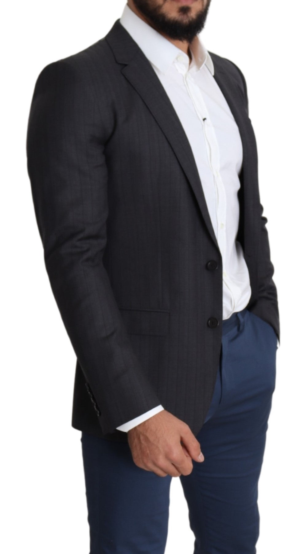 Schwarzer einreihiger Wollmantel MARTINI Blazer