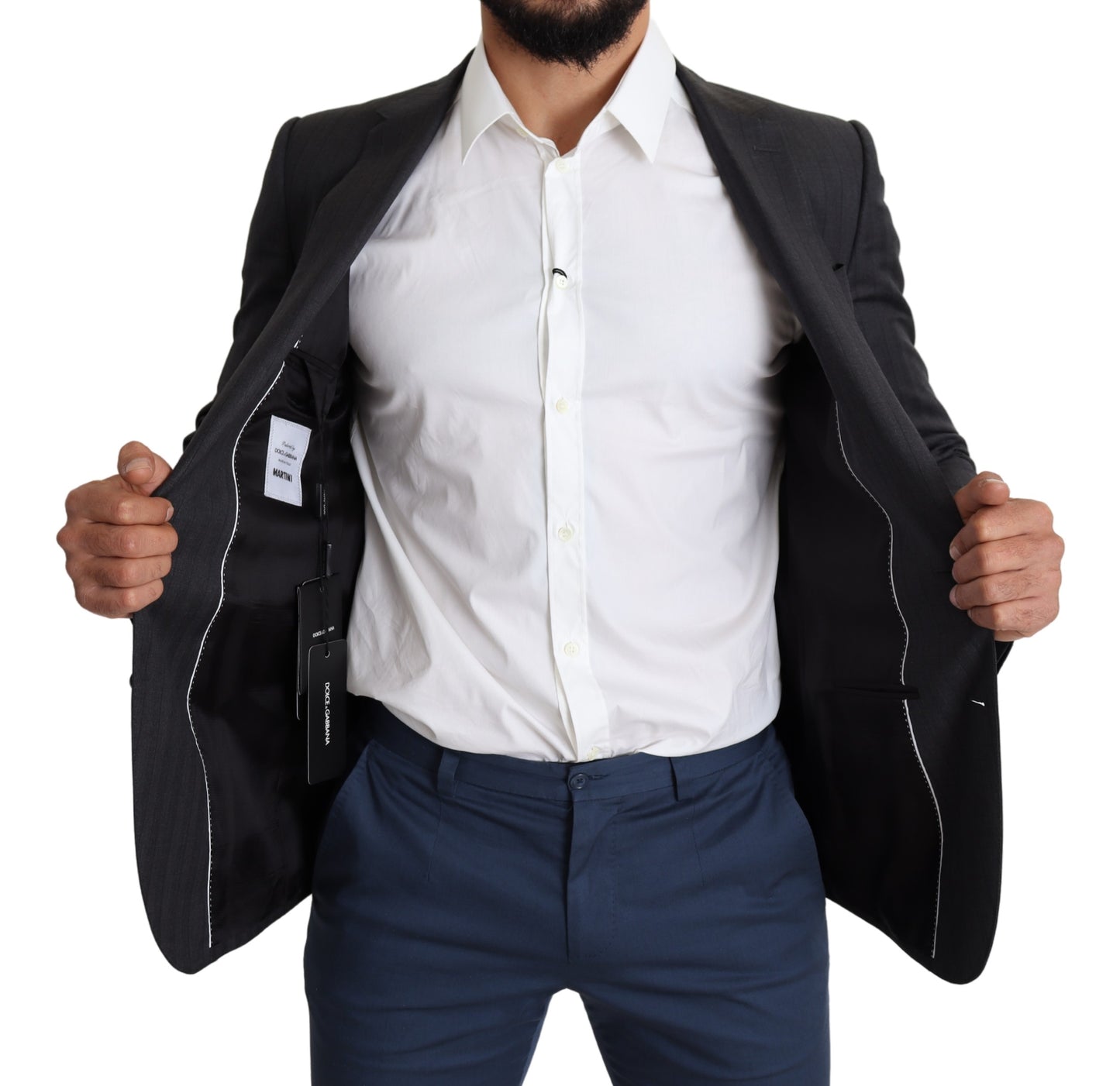 Schwarzer einreihiger Wollmantel MARTINI Blazer