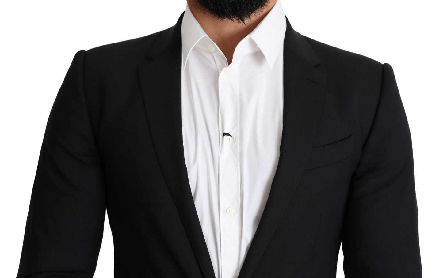 Schwarzer einreihiger Wollmantel STAFF Blazer