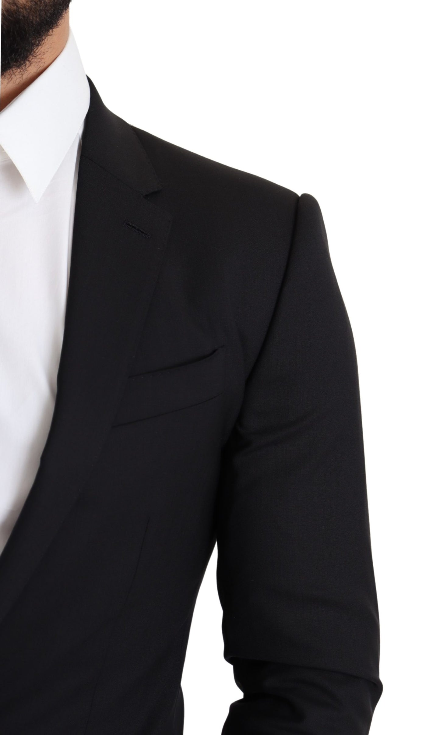 Schwarzer einreihiger Wollmantel STAFF Blazer