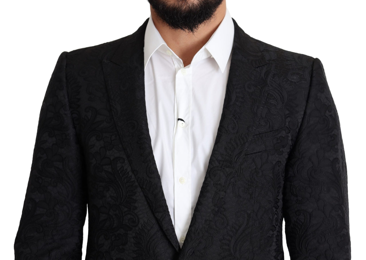 Schwarzer Blazer mit Blumenmuster für Männer MARTINI