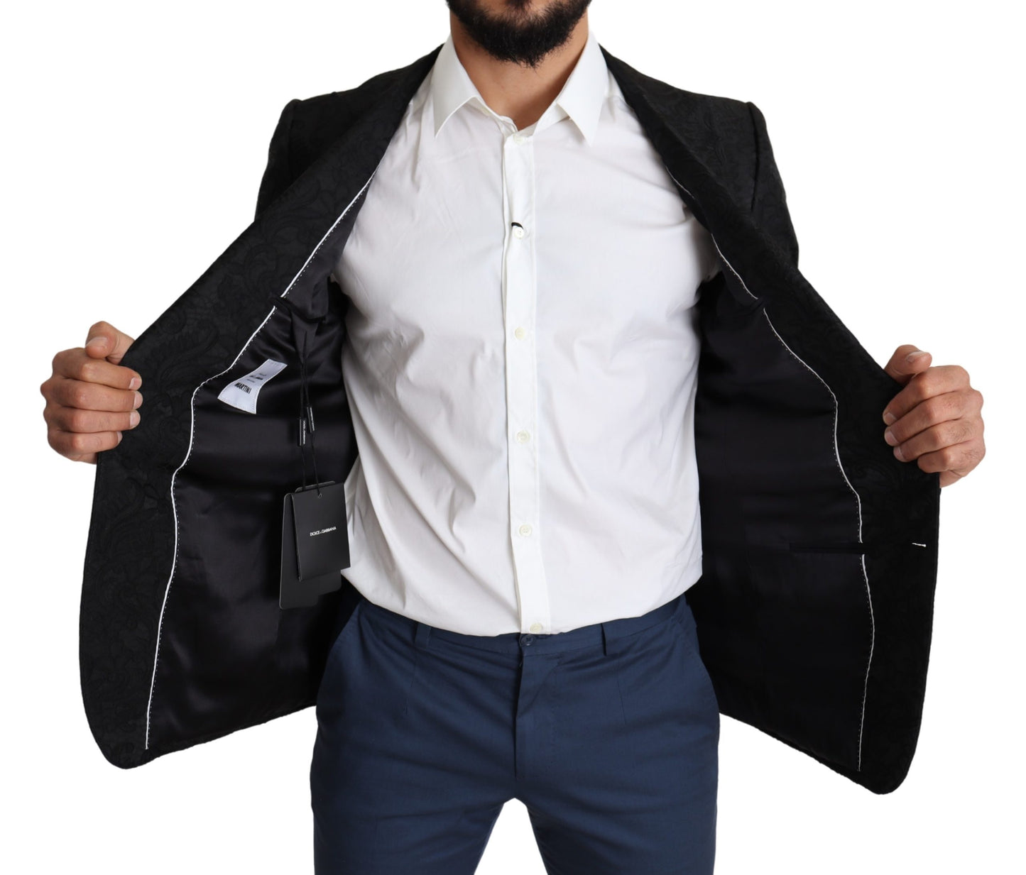 Schwarzer Blazer mit Blumenmuster für Männer MARTINI