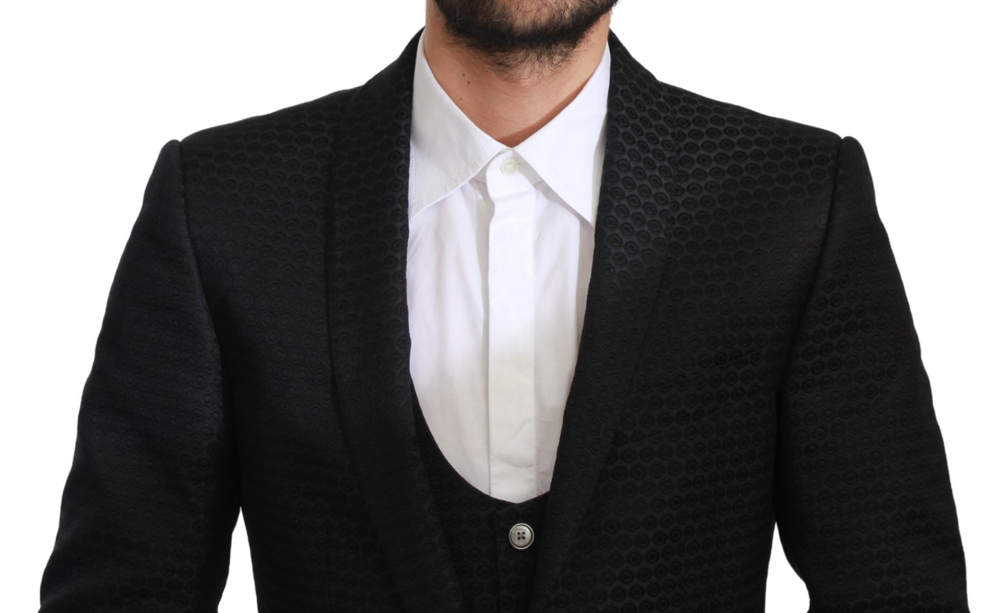 Schwarzer Slim Fit 3 Stück Wolle MARTINI Anzug