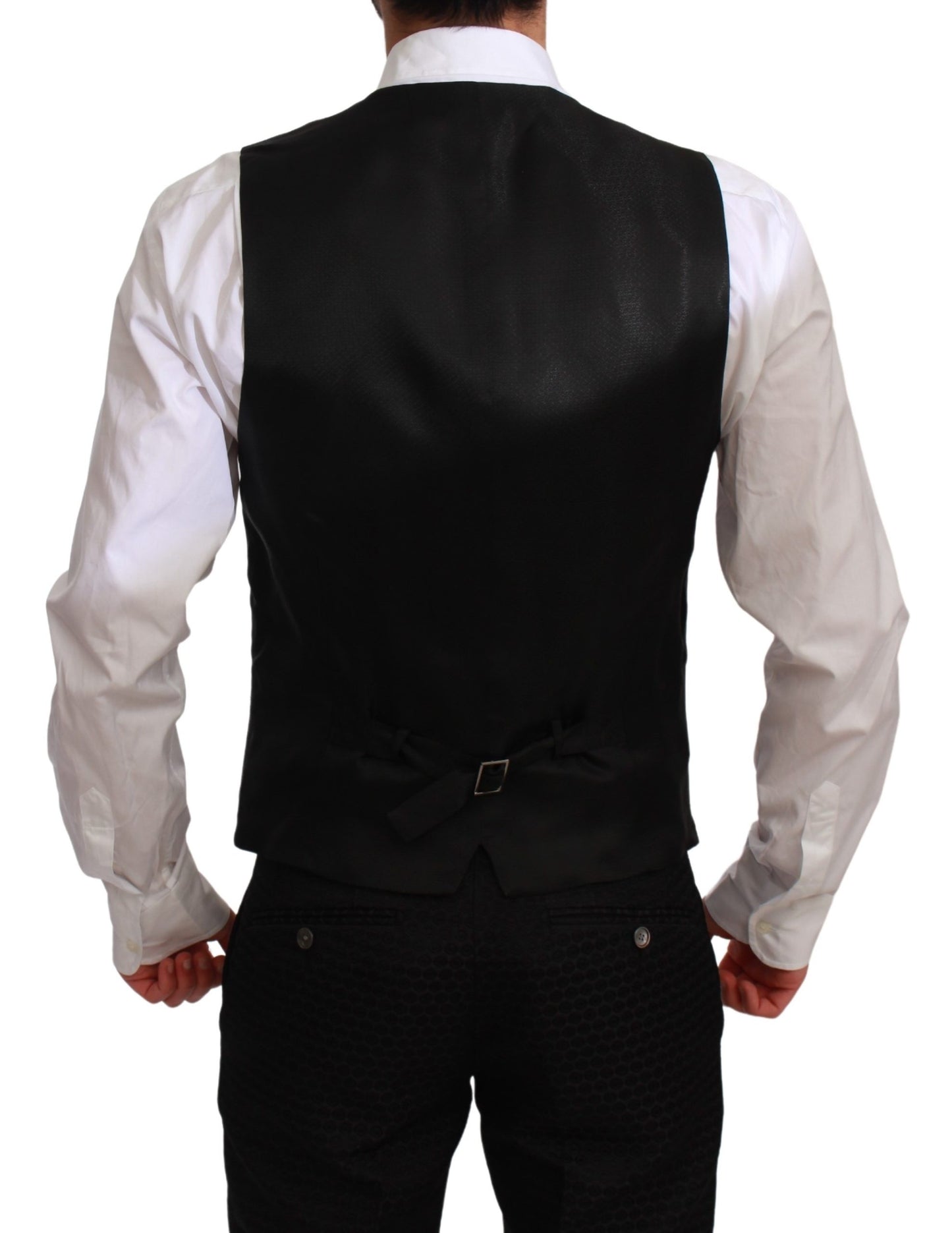 Schwarzer Slim Fit 3 Stück Wolle MARTINI Anzug