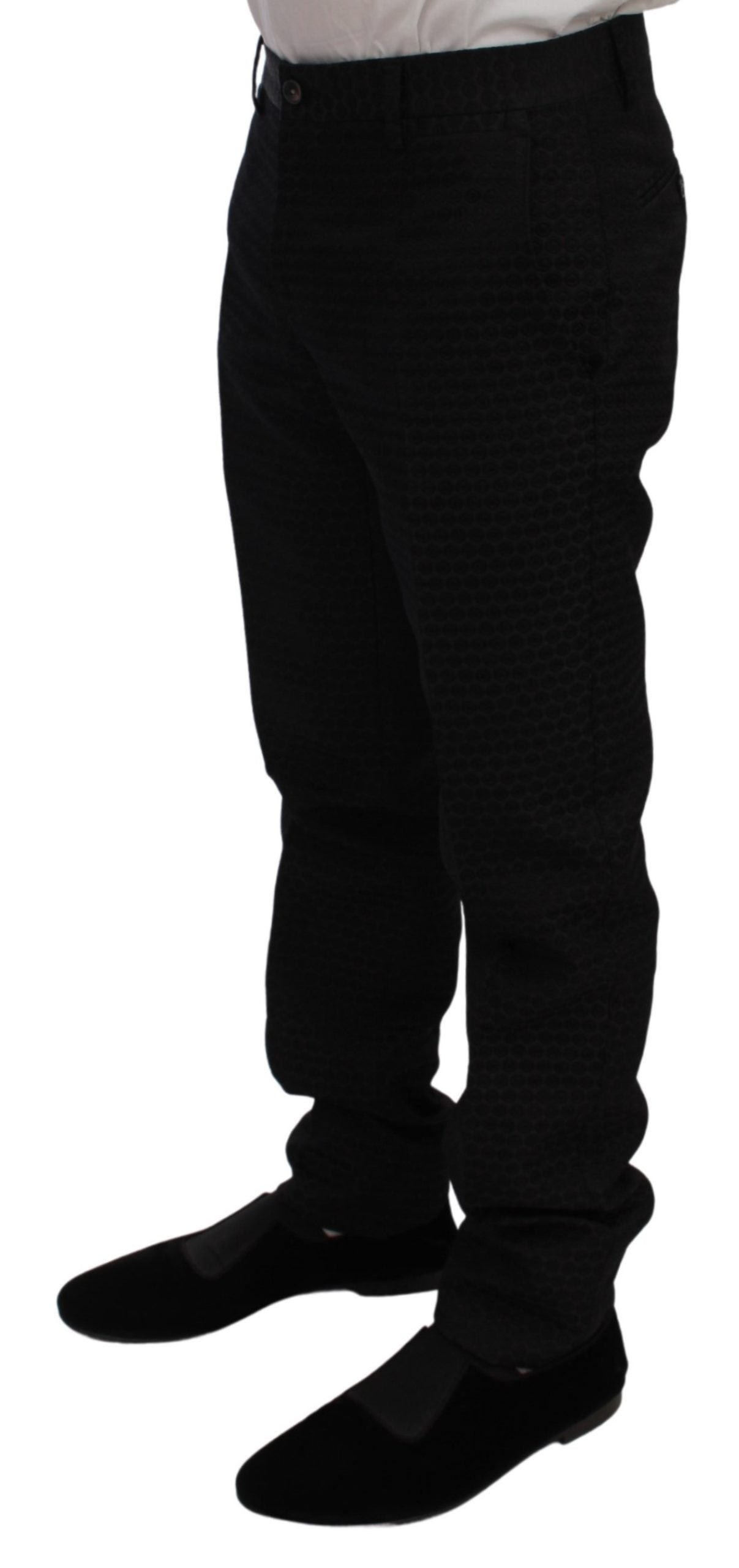 Schwarzer Slim Fit 3 Stück Wolle MARTINI Anzug