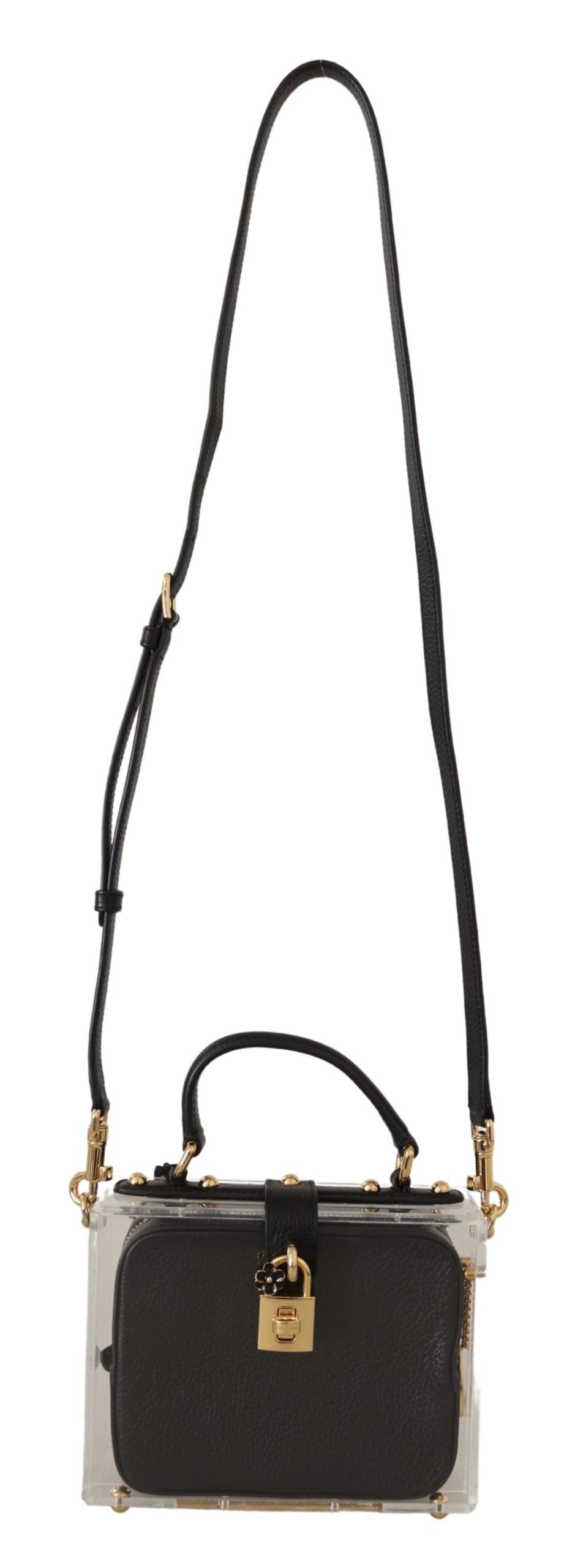 Schwarzes Plexiglas Borse Clutch Vorhängeschloss Klarer Beutel BOX