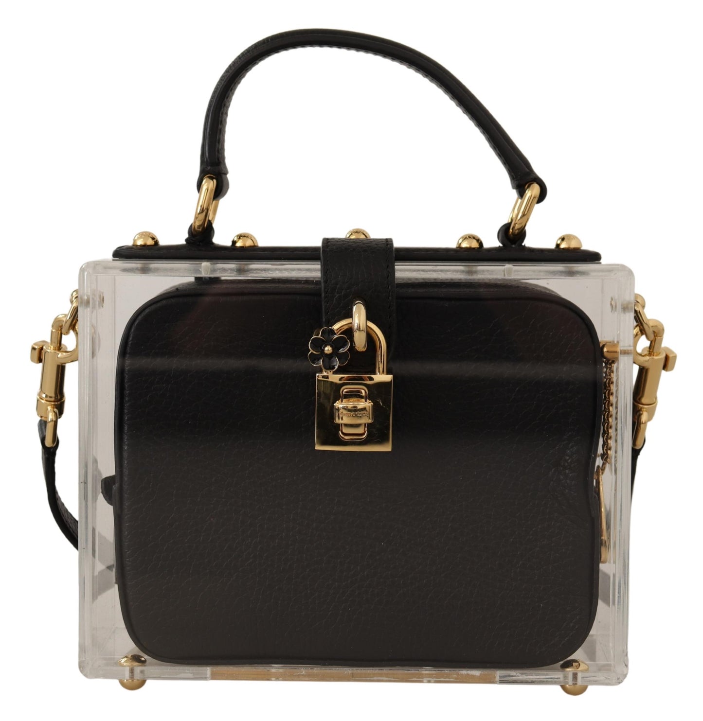 Schwarzes Plexiglas Borse Clutch Vorhängeschloss Klarer Beutel BOX