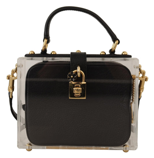 Schwarzes Plexiglas Borse Clutch Vorhängeschloss Klarer Beutel BOX