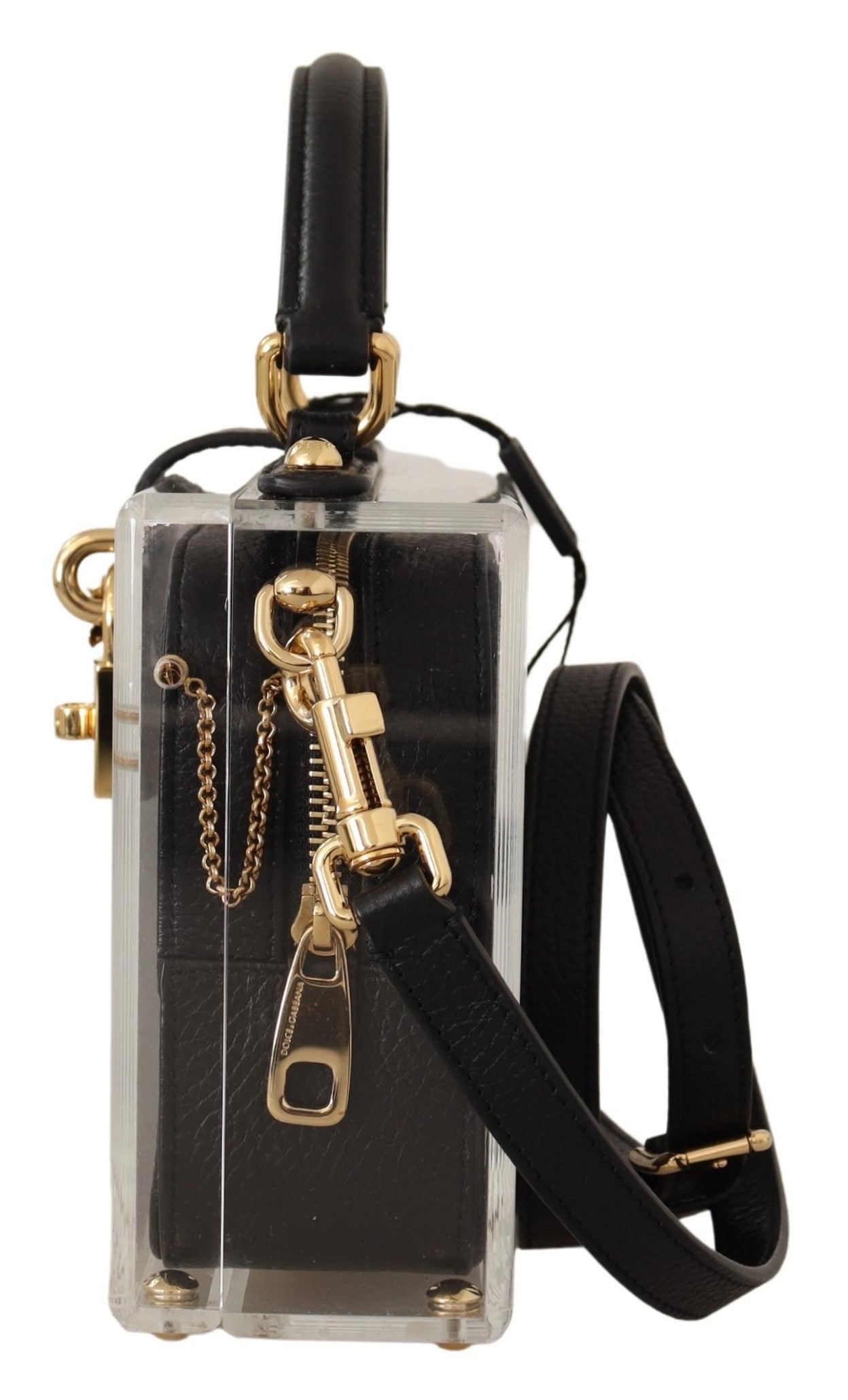 Schwarzes Plexiglas Borse Clutch Vorhängeschloss Klarer Beutel BOX