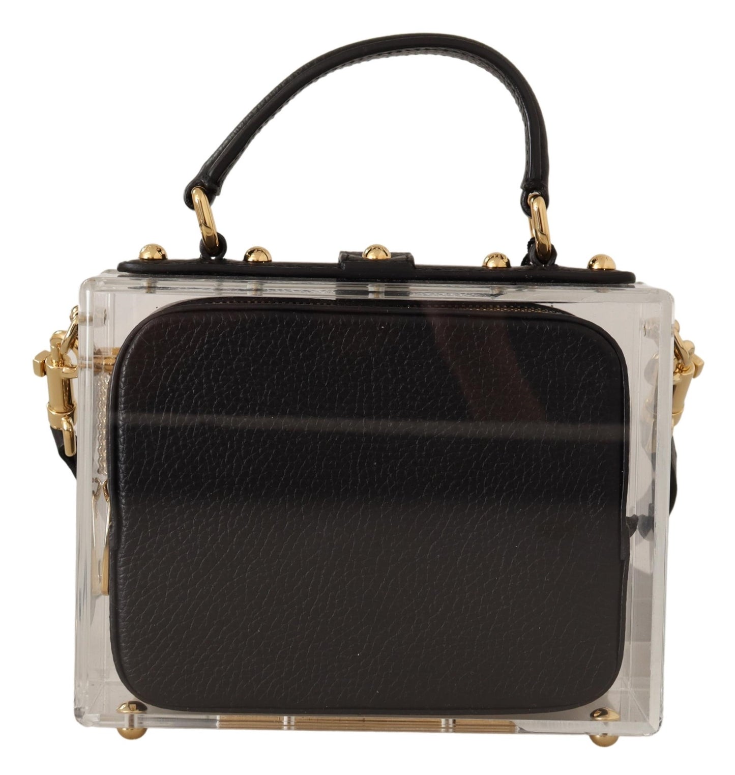 Schwarzes Plexiglas Borse Clutch Vorhängeschloss Klarer Beutel BOX