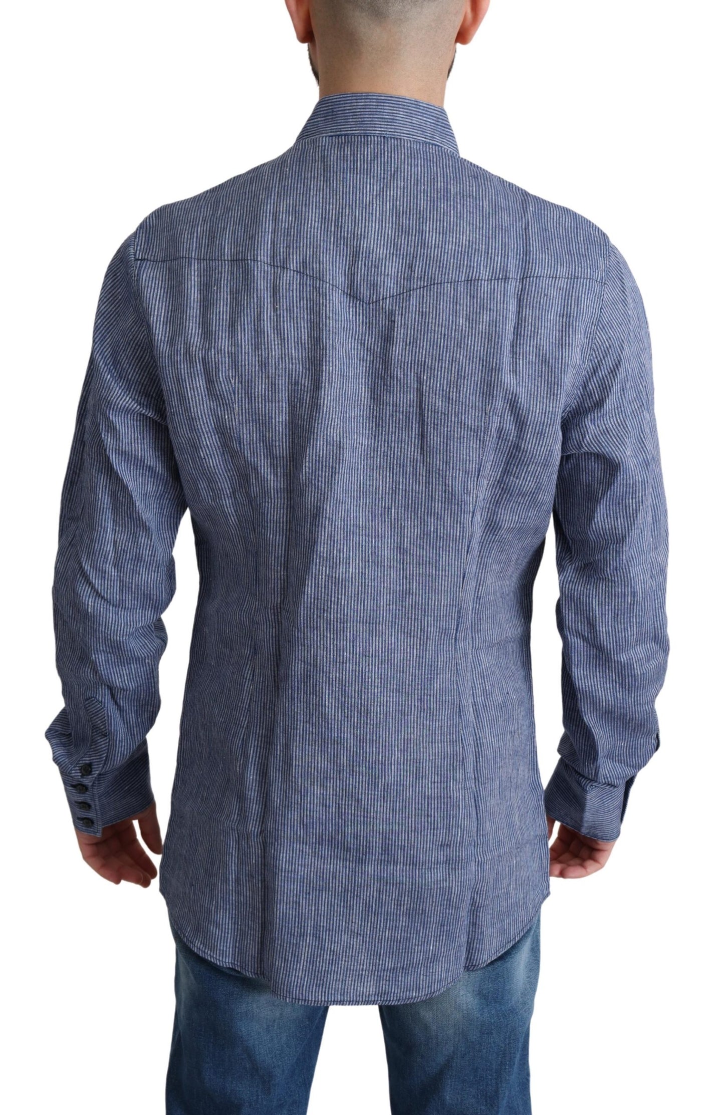 Blaue Streifen Männer Casual Button Down Hemd