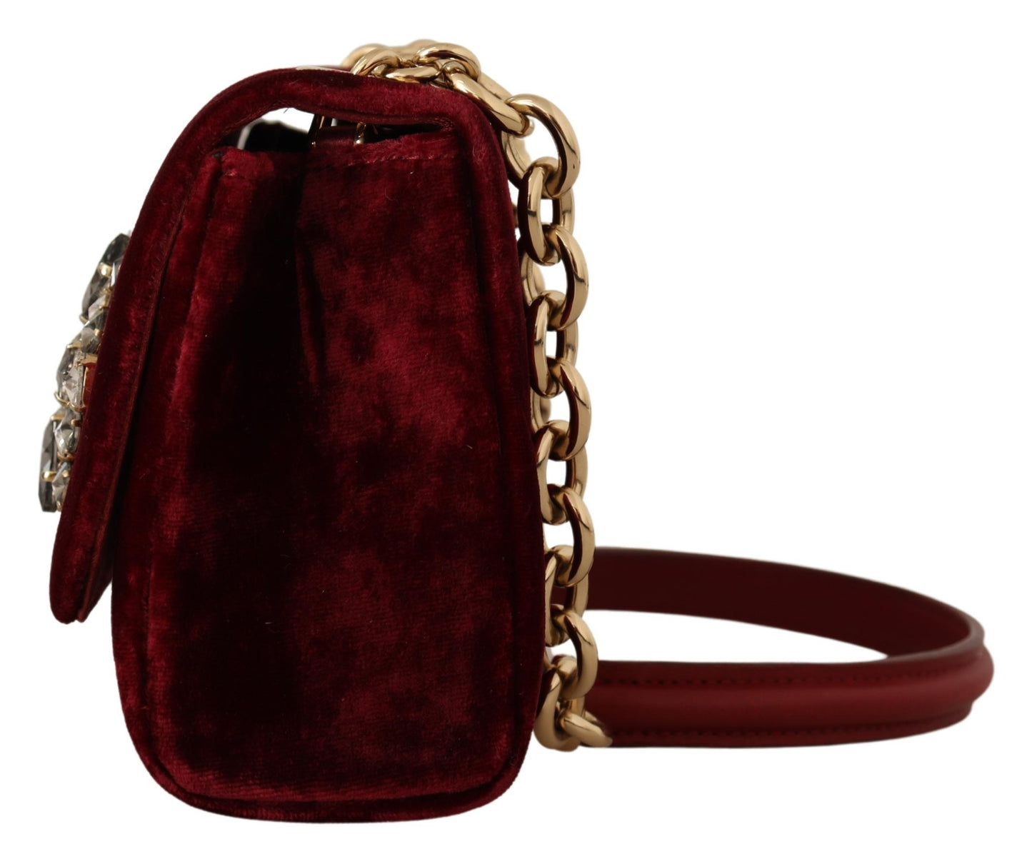 Bordeaux Samtkristalle Mini Crossbody Damen Tasche