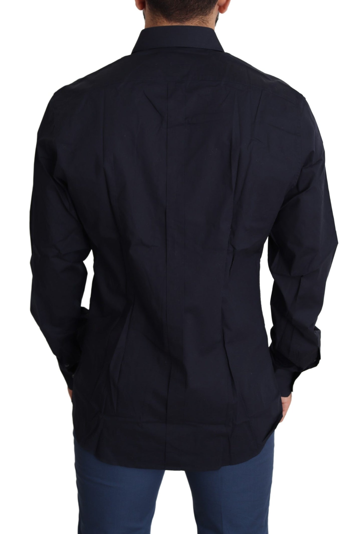 Schwarzes Baumwoll-Stretch-Hemd GOLD für Männer