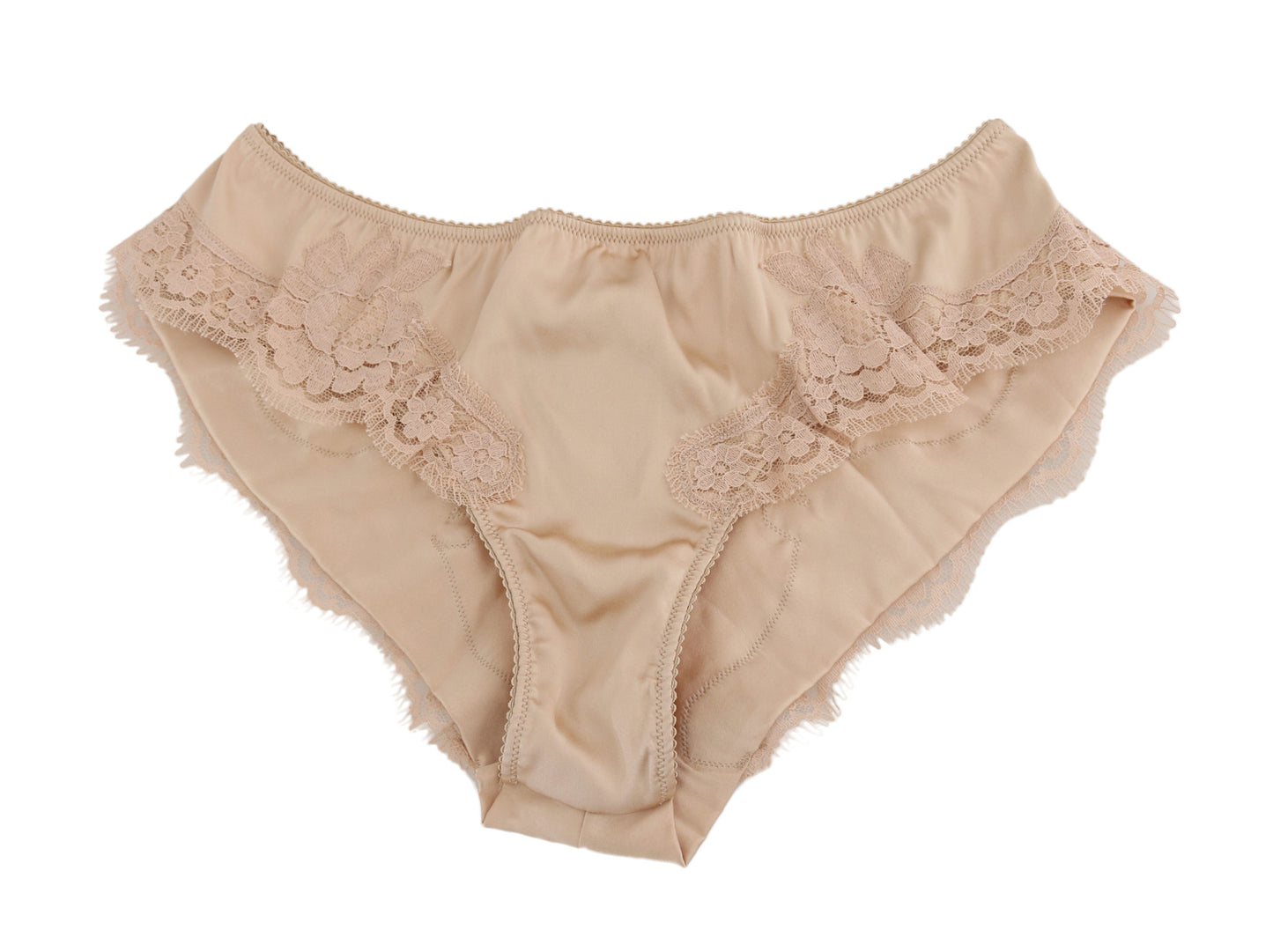 Beige Seide Floral Stretch Unterwäsche