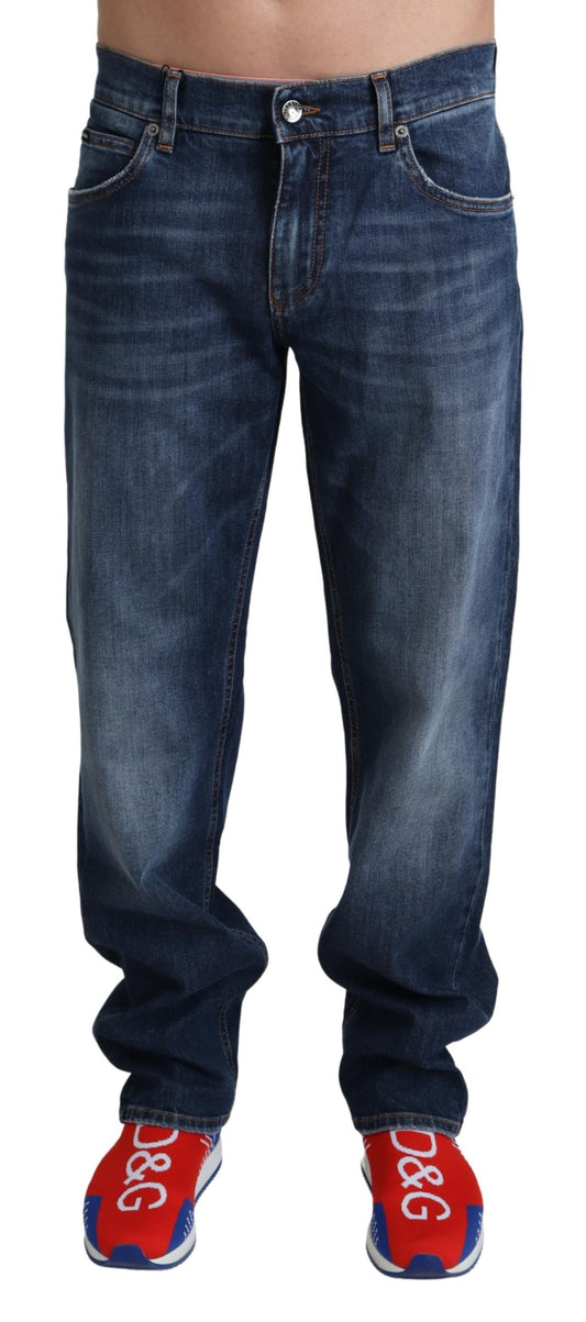 Blaue Skinny Herren Denim Baumwolle Stretch Jeans
