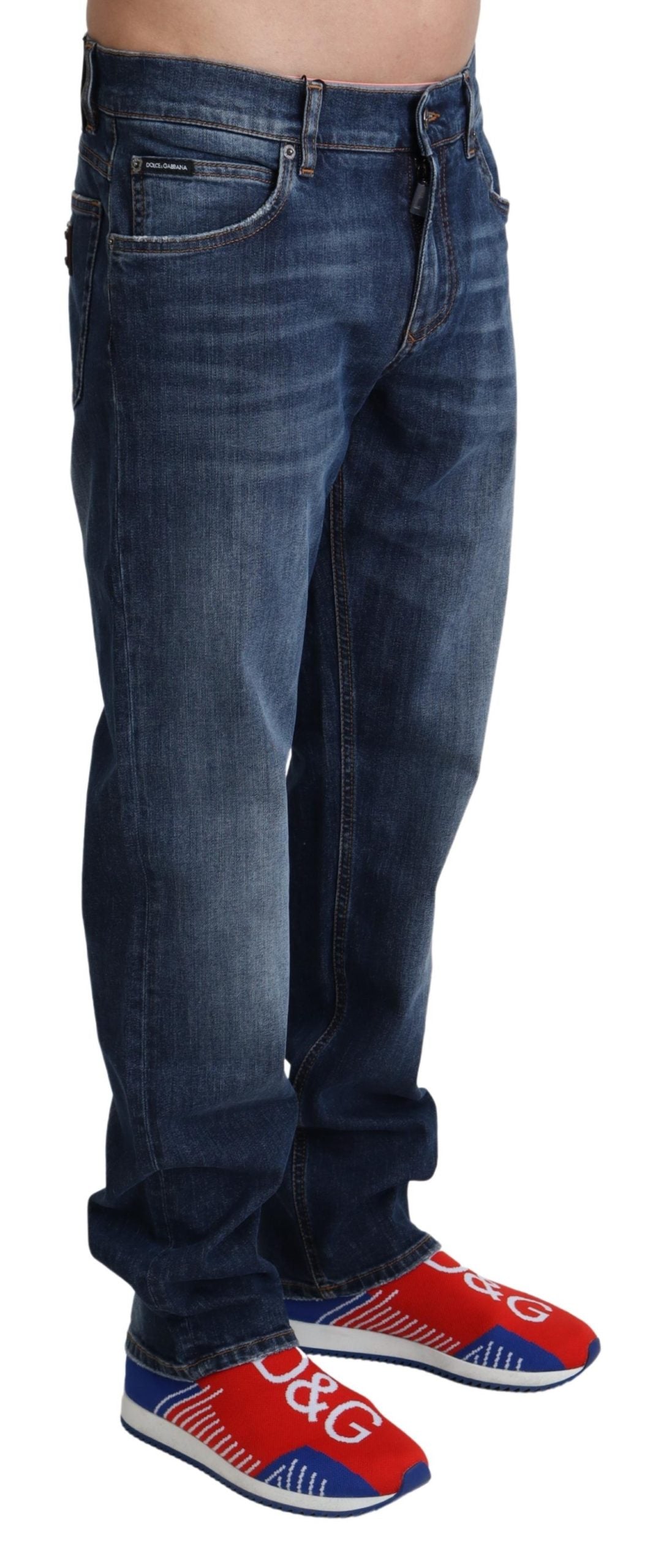 Blaue Skinny Herren Denim Baumwolle Stretch Jeans