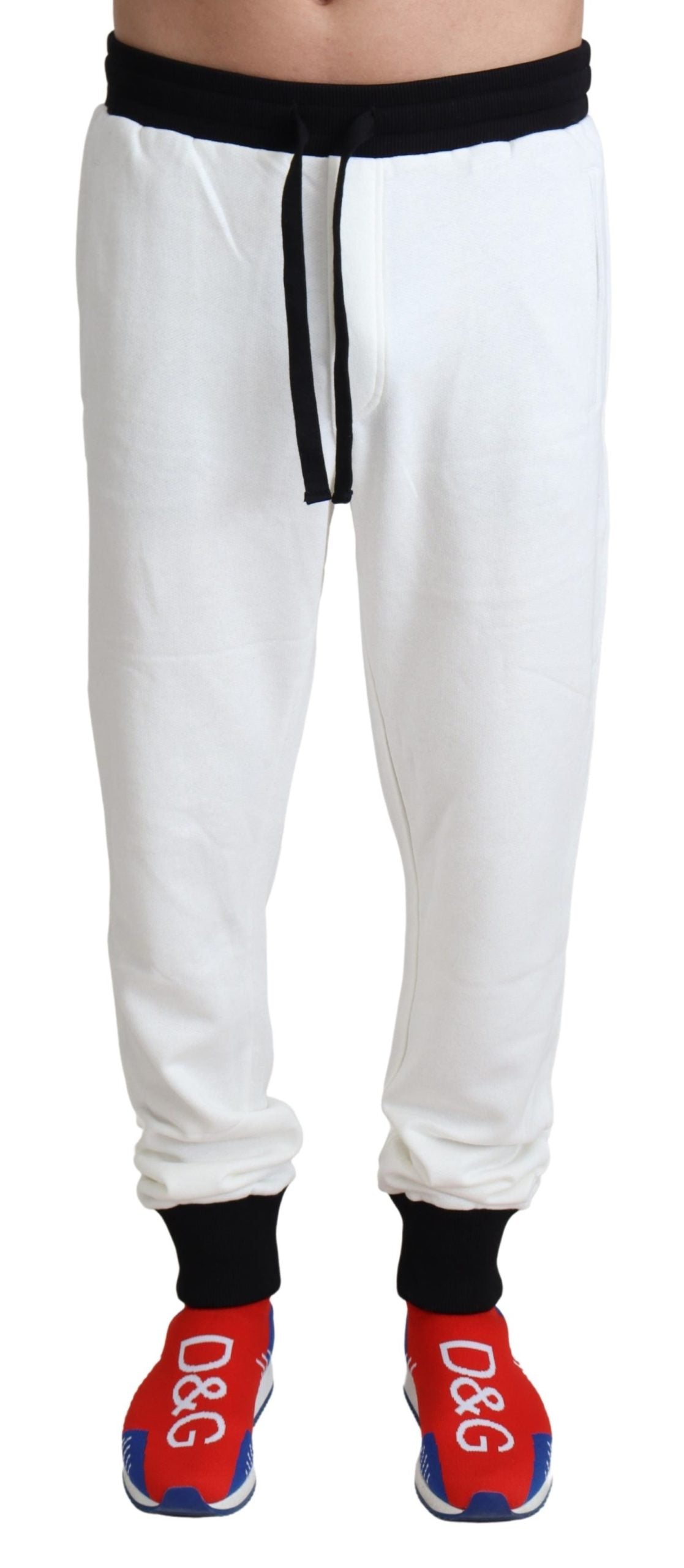 Weiße Cotton Crown Jogger Herren Hosen Hosen