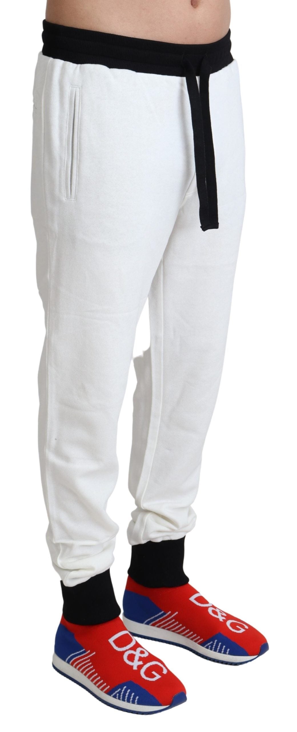 Weiße Cotton Crown Jogger Herren Hosen Hosen