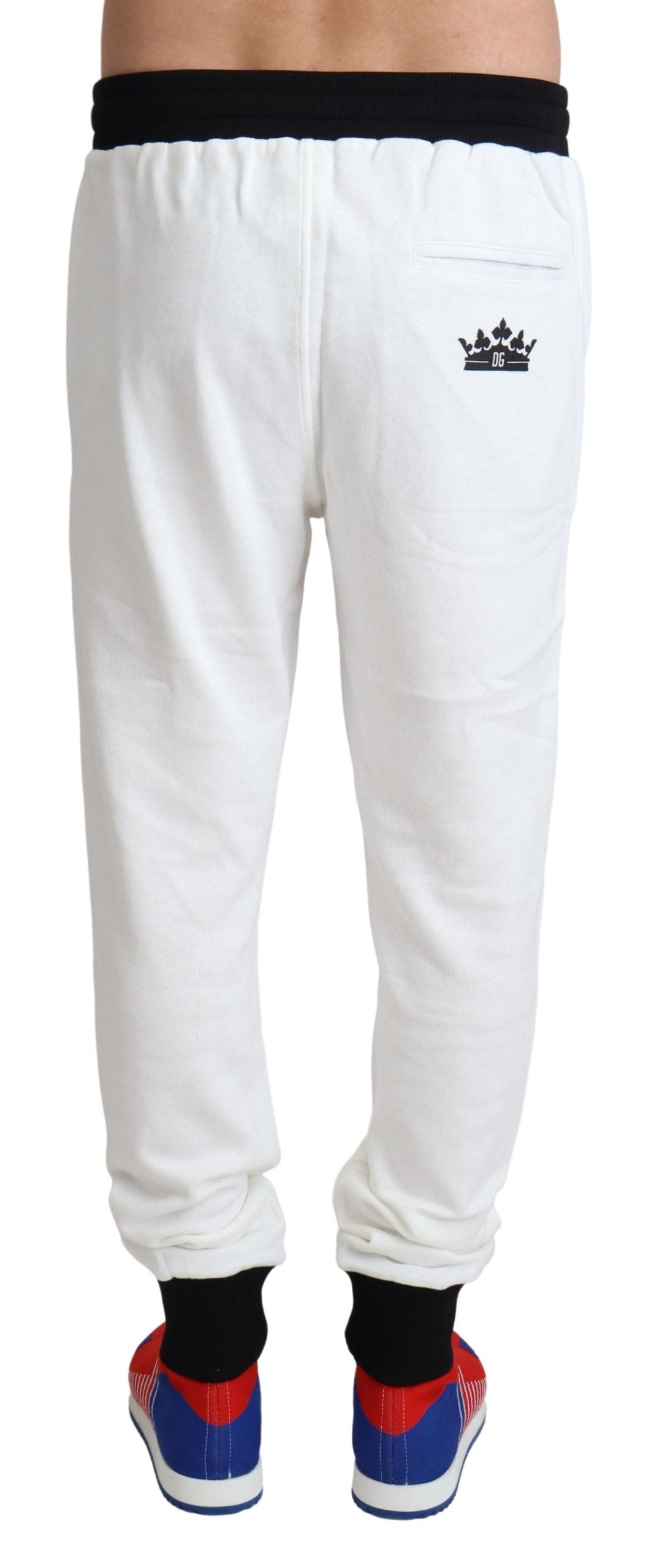 Weiße Cotton Crown Jogger Herren Hosen Hosen