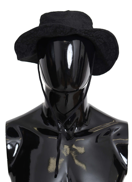 Schwarzes Blumenmuster Boonie 100% Seide Hut