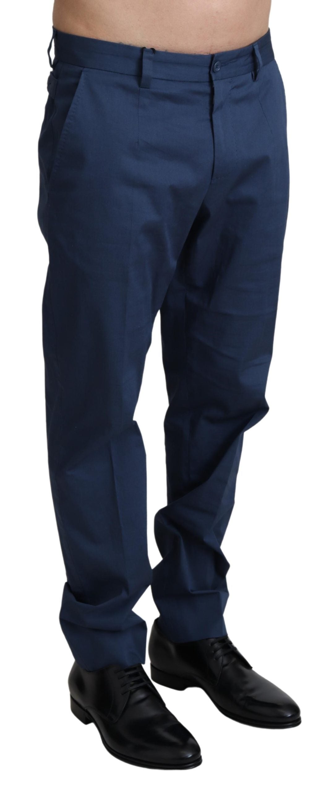 Blaue Baumwoll-Stretch-Skinny-Hosen für Männer