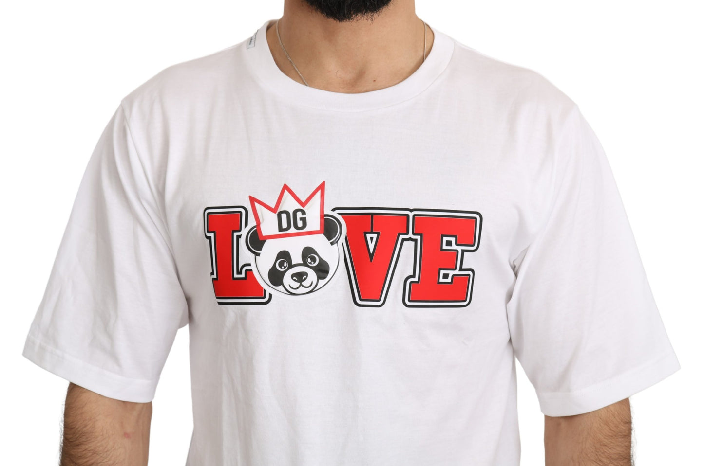 Weißes Love Panda Print Top T-shirt