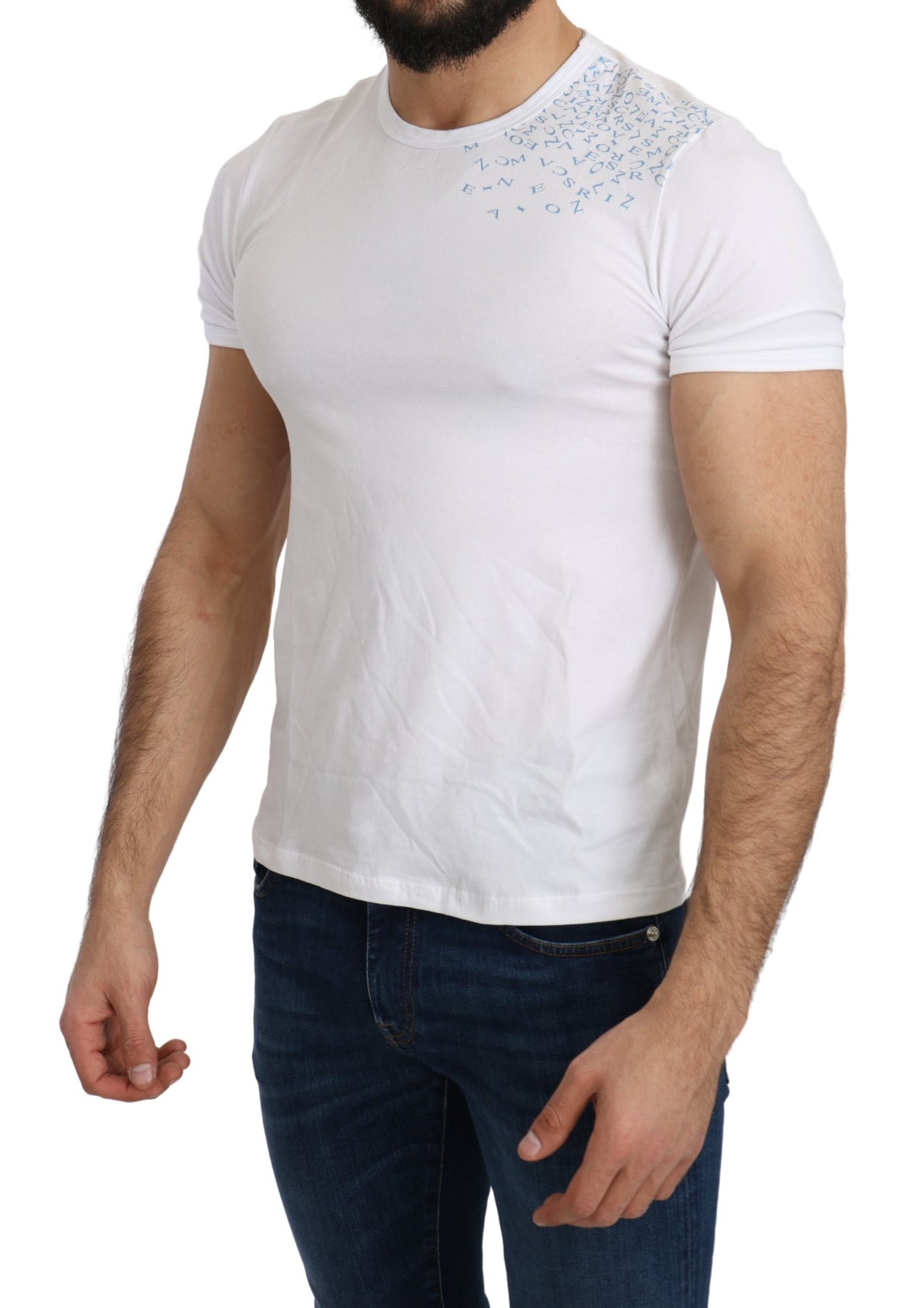 Weißes Baumwoll-Stretch-Top Strandmode-T-Shirt